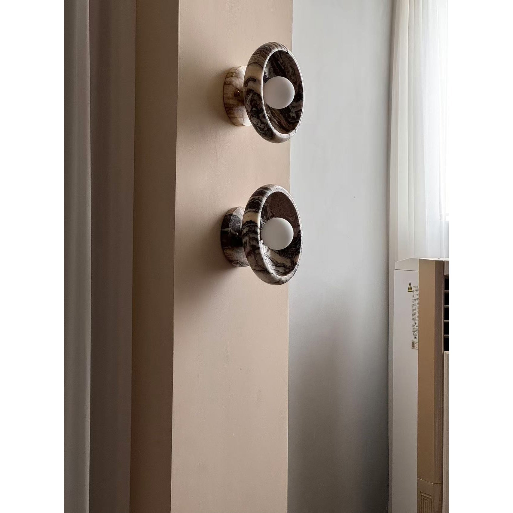 Piedra Modern Minimalist Marble Glass Wall Lamp - Lamp Copper