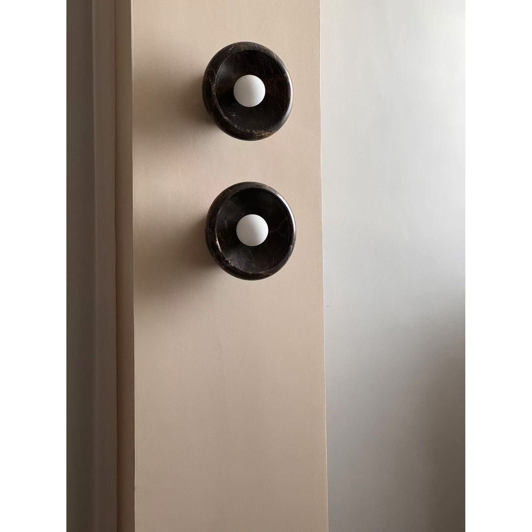 Piedra Modern Minimalist Marble Glass Wall Lamp - Lamp Copper