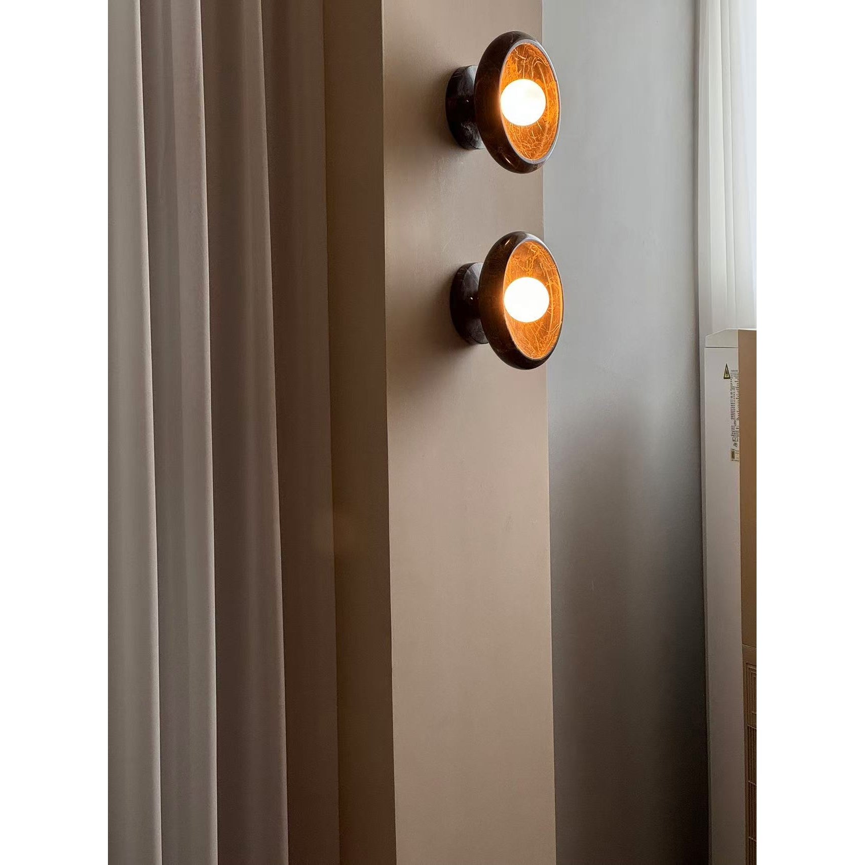 Piedra Modern Minimalist Marble Glass Wall Lamp - Lamp Copper