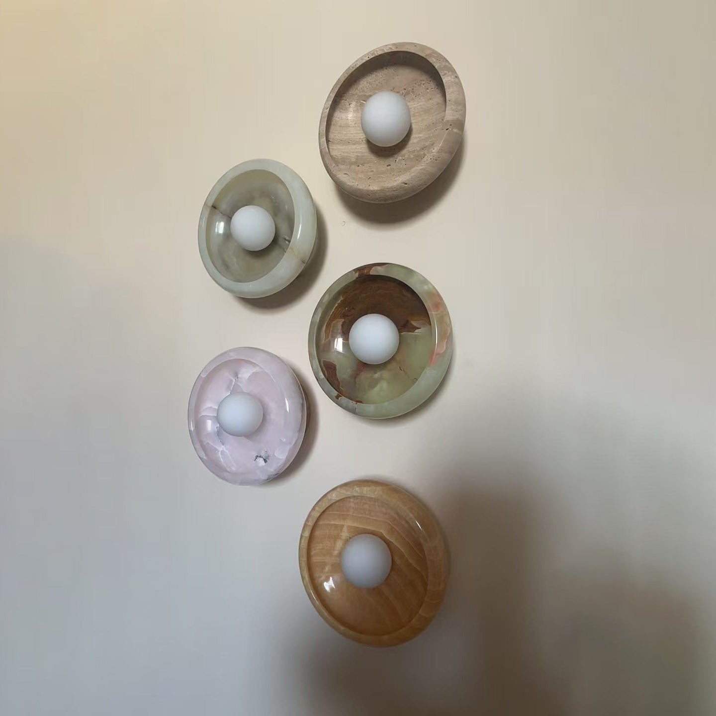 Piedra Modern Minimalist Marble Glass Wall Lamp - Lamp Copper