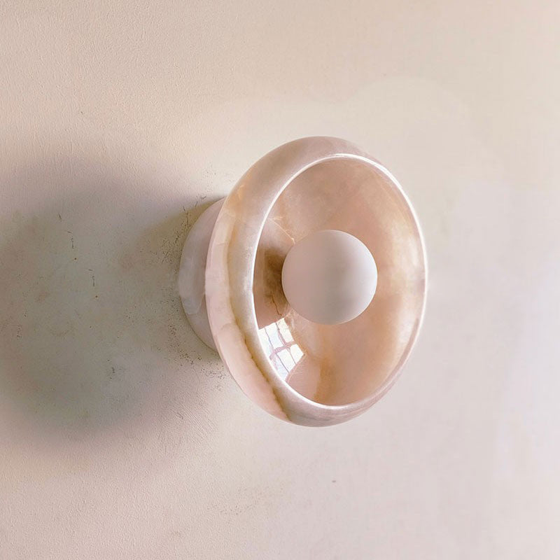 Piedra Modern Minimalist Marble Glass Wall Lamp - Lamp Copper