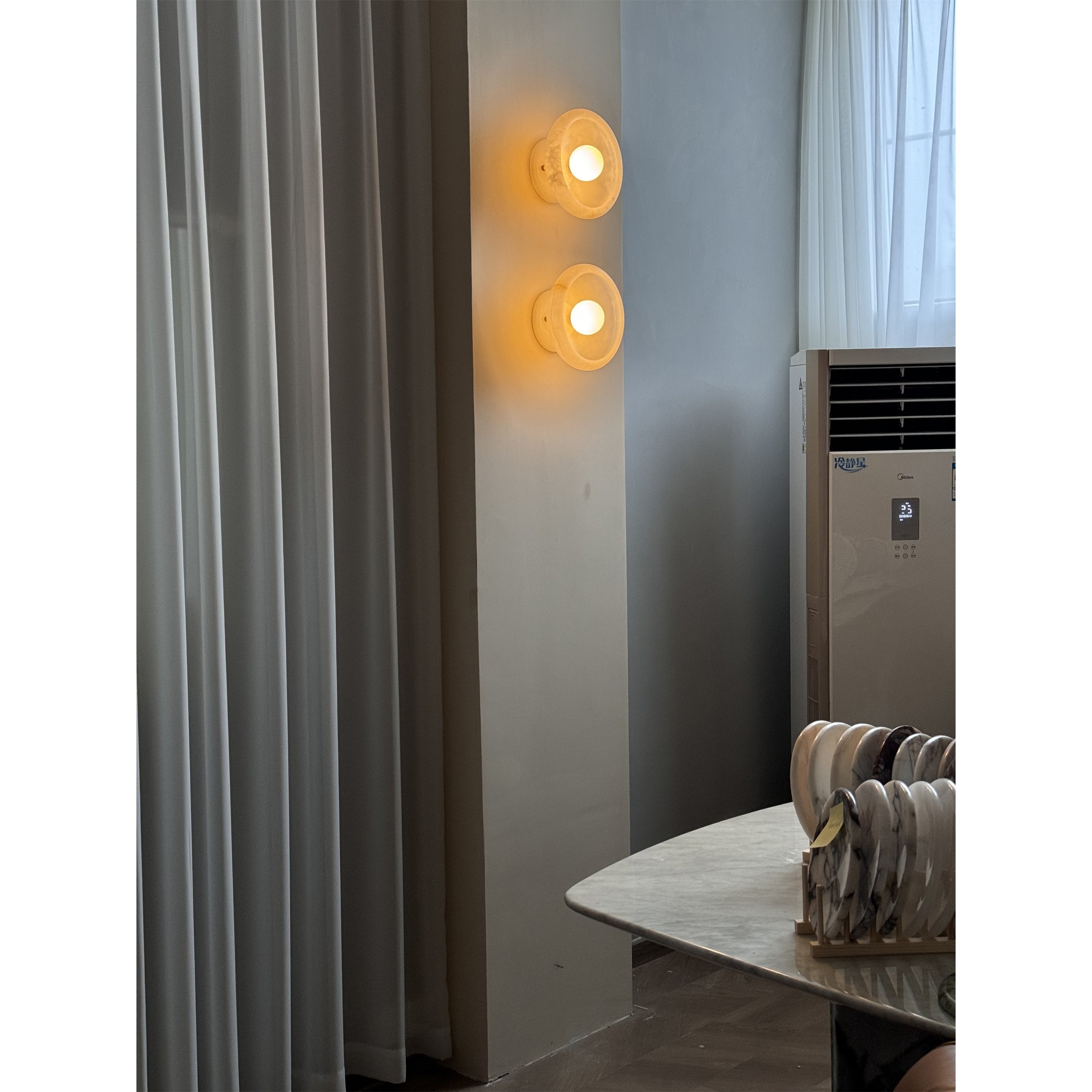 Piedra Modern Minimalist Marble Glass Wall Lamp - Lamp Copper
