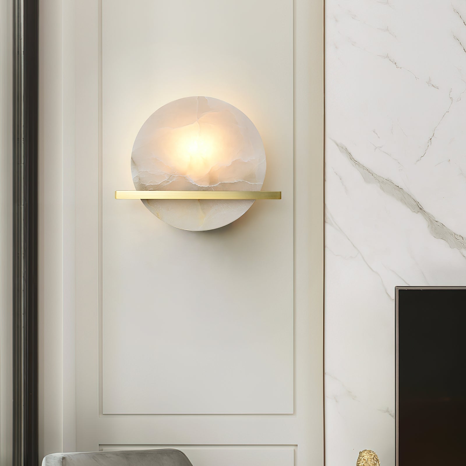 Vatalisra Modern Minimalist Alabaster Wall Lamp - Lamp Copper