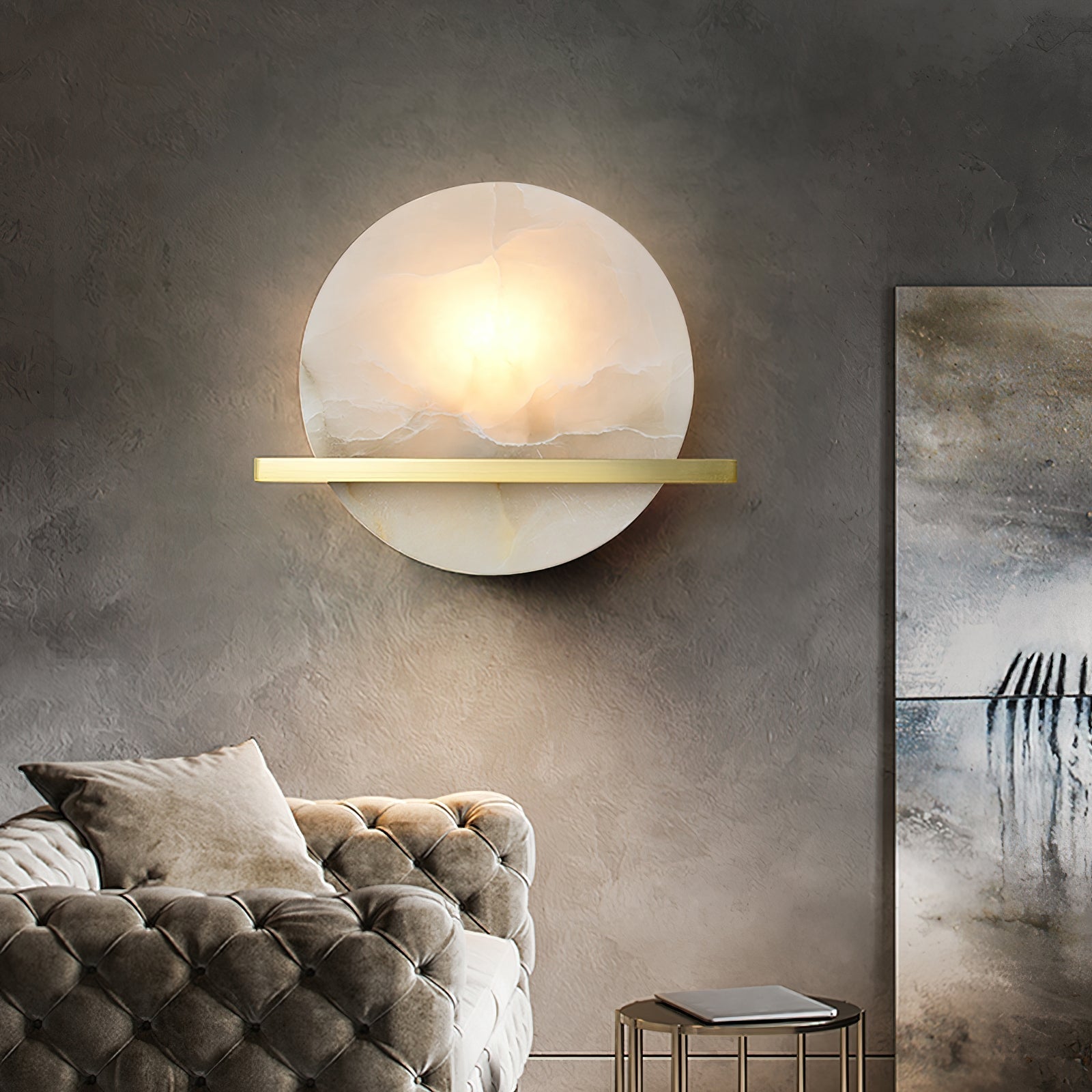 Vatalisra Modern Minimalist Alabaster Wall Lamp - Lamp Copper