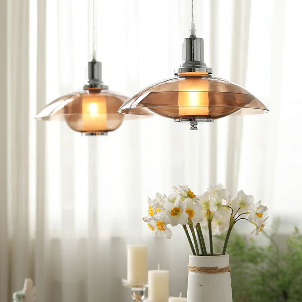 Arisha Modern Redondo LED Lámpara Colgante Vidrio Sala de Estar