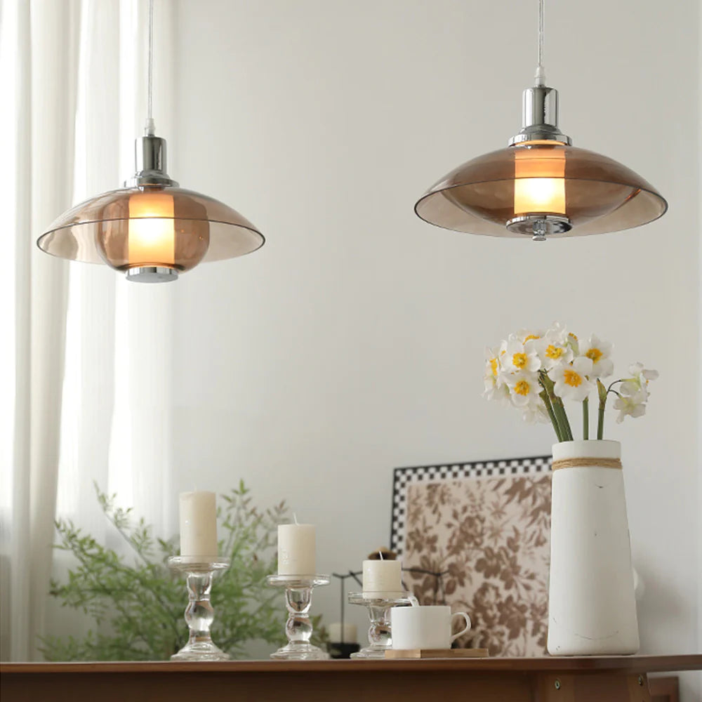 Arisha Modern Redondo LED Lámpara Colgante Vidrio Sala de Estar