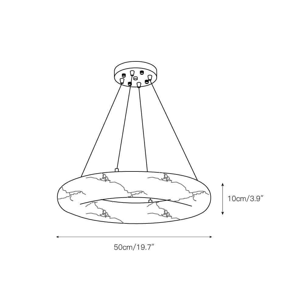 Alvynora Modern Minimalist Brass Alabaster Chandelier - Lamp Copper