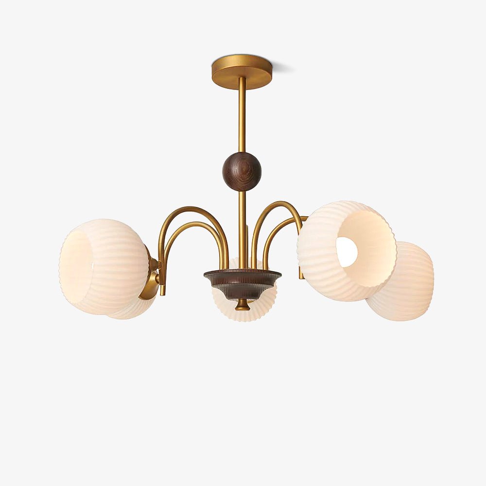 Sculptural Glass Ribbed Chandelier - Letslighting