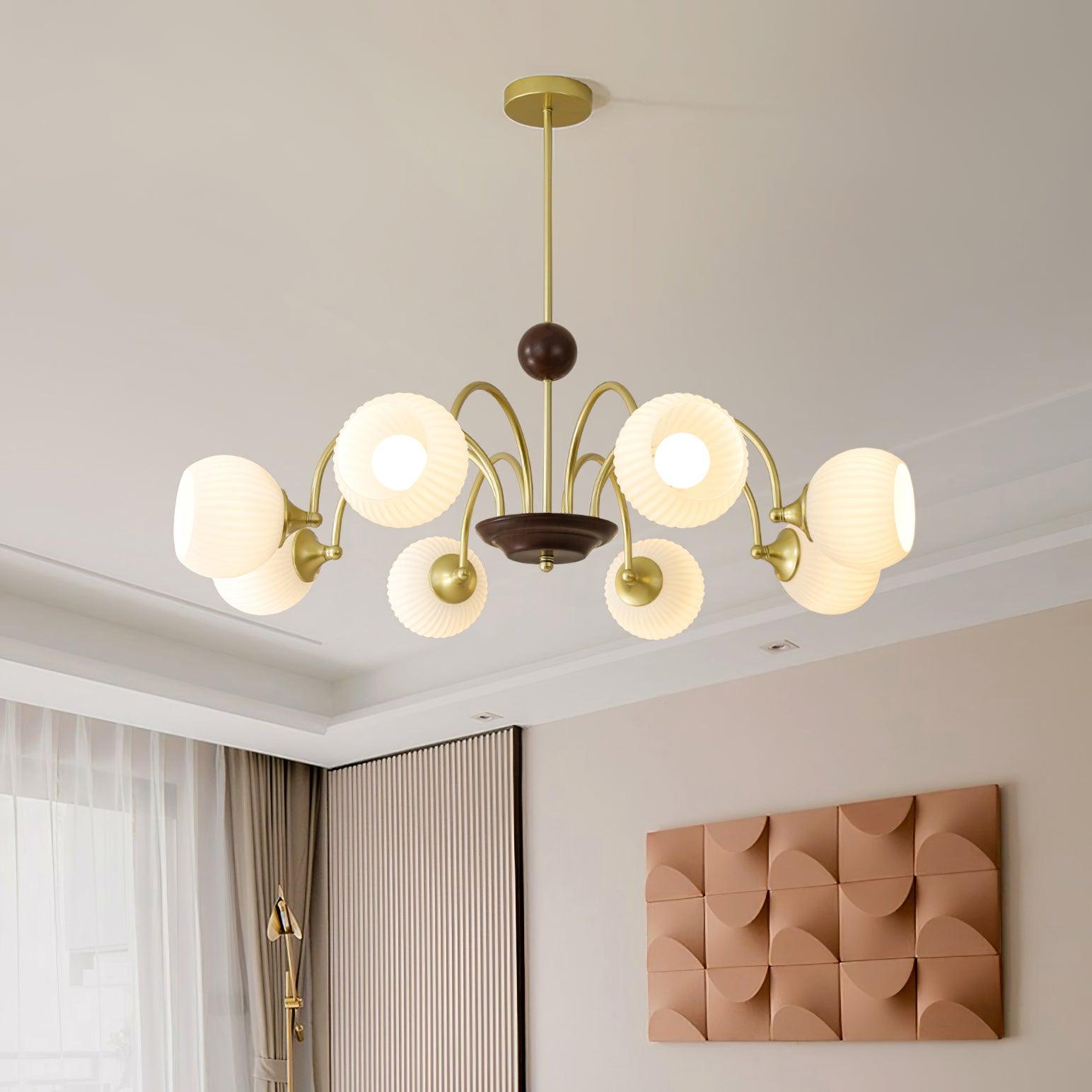 Sculptural Glass Ribbed Chandelier - Letslighting