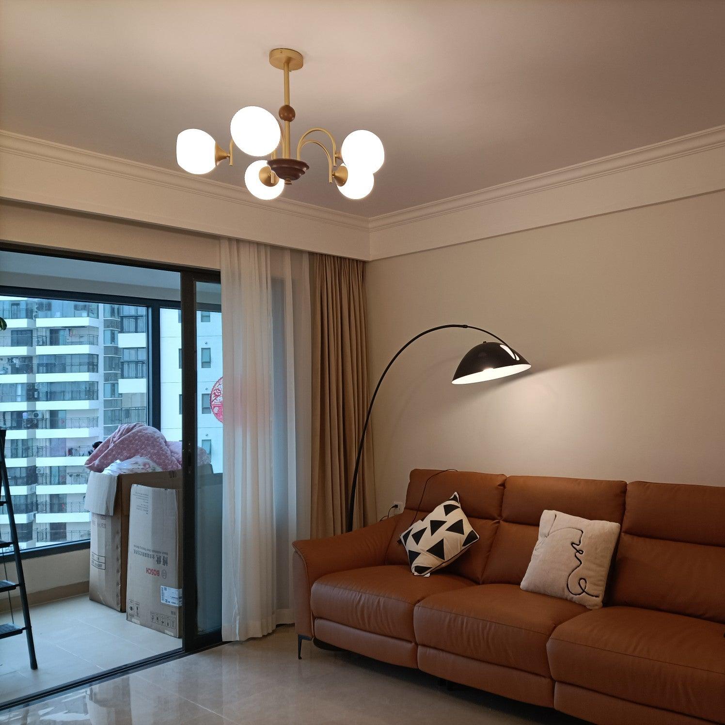 Sculptural Glass Ribbed Chandelier - Letslighting