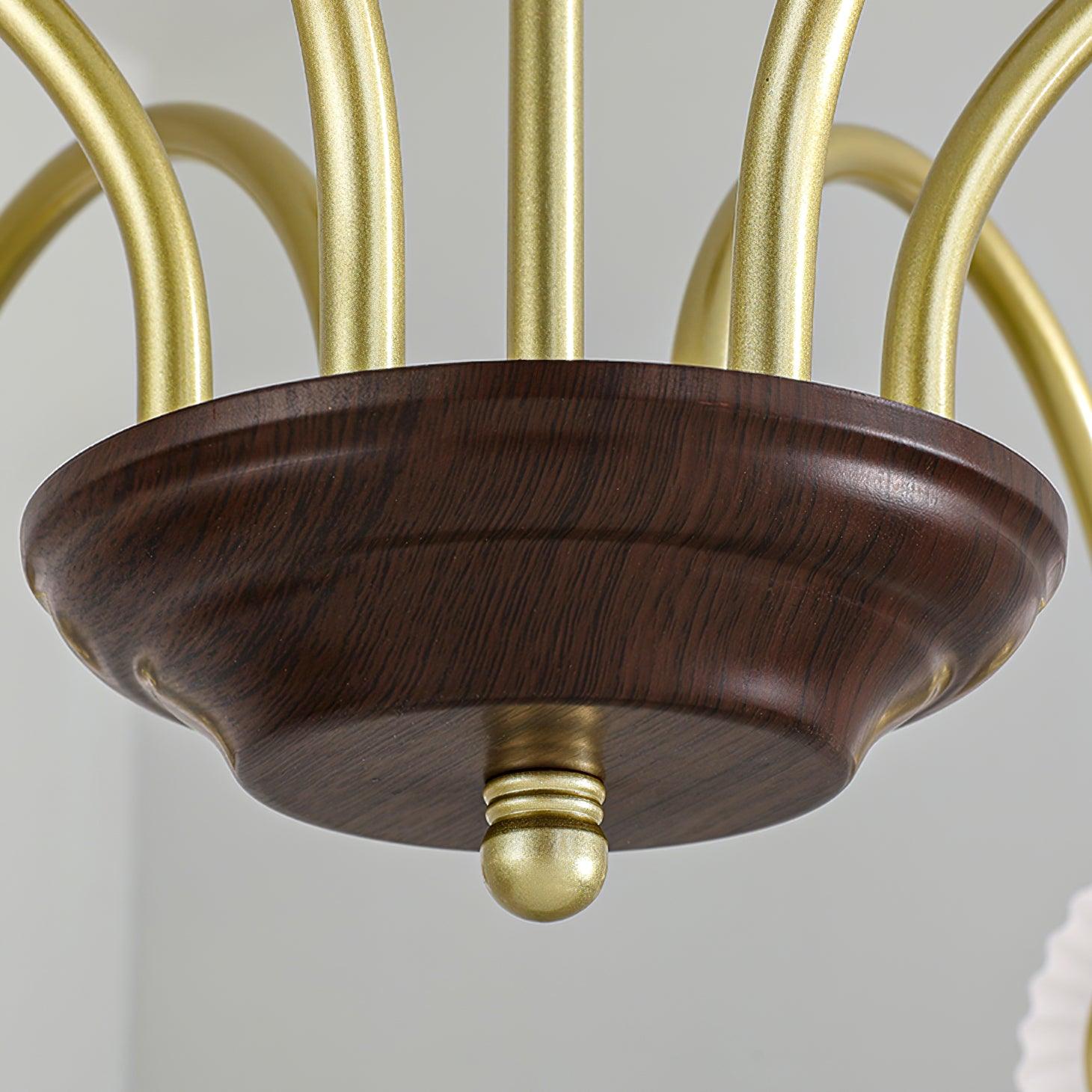 Sculptural Glass Ribbed Chandelier - Letslighting