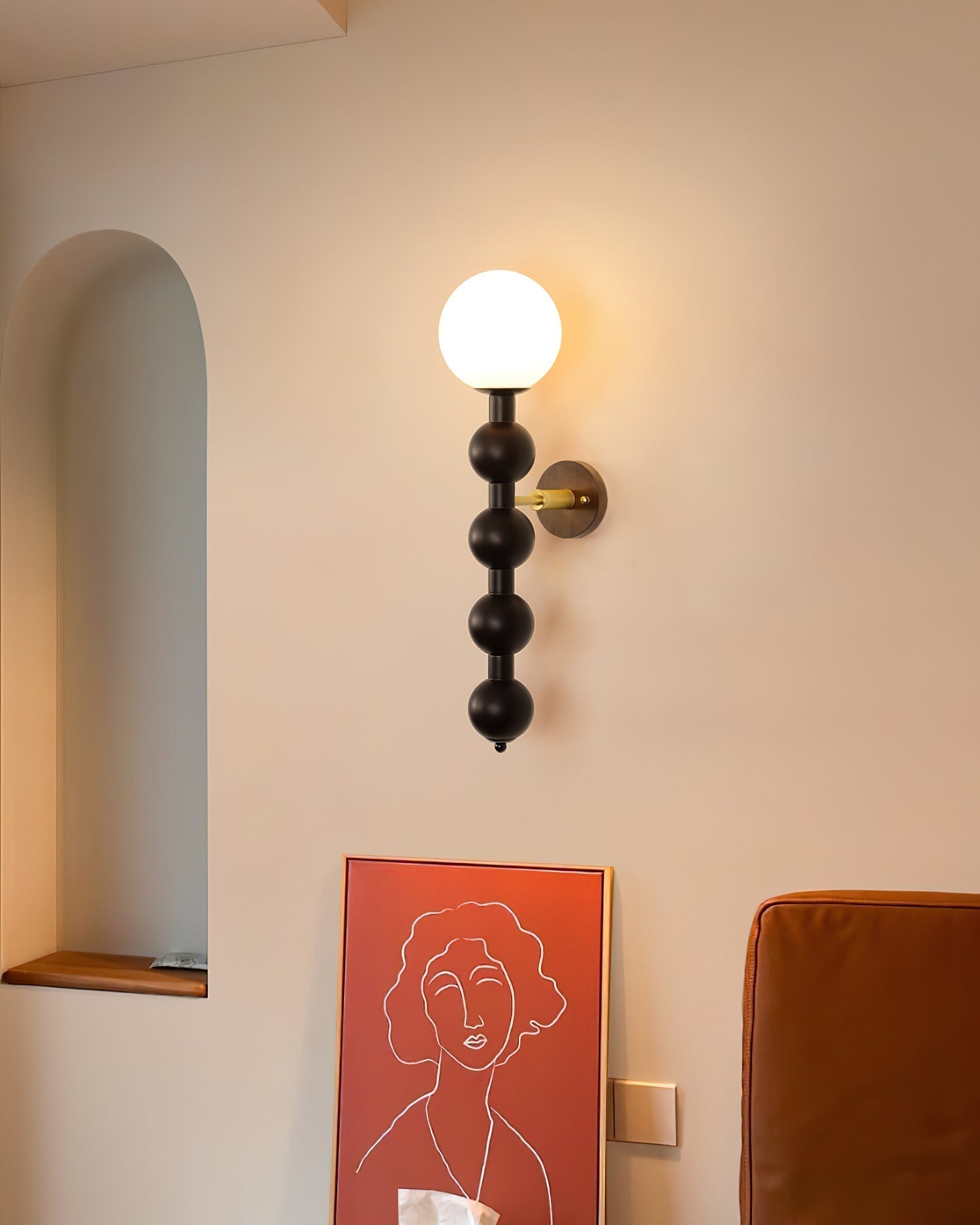 Wall Lamp Gourd in Metal Wood and Glass Modern Style - Letslighting