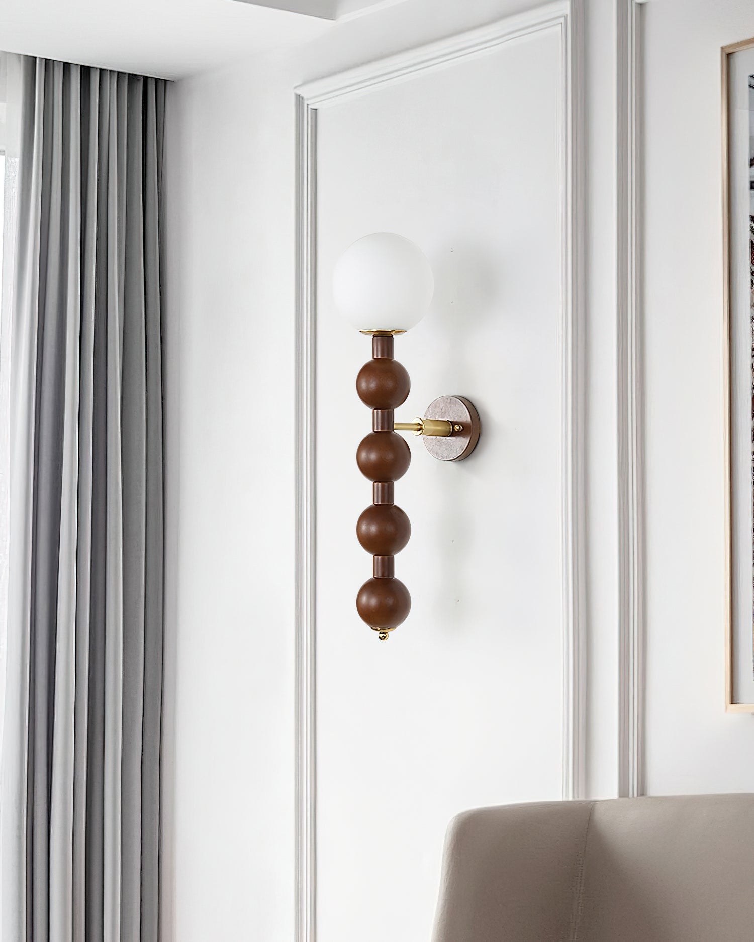Wall Lamp Gourd in Metal Wood and Glass Modern Style - Letslighting