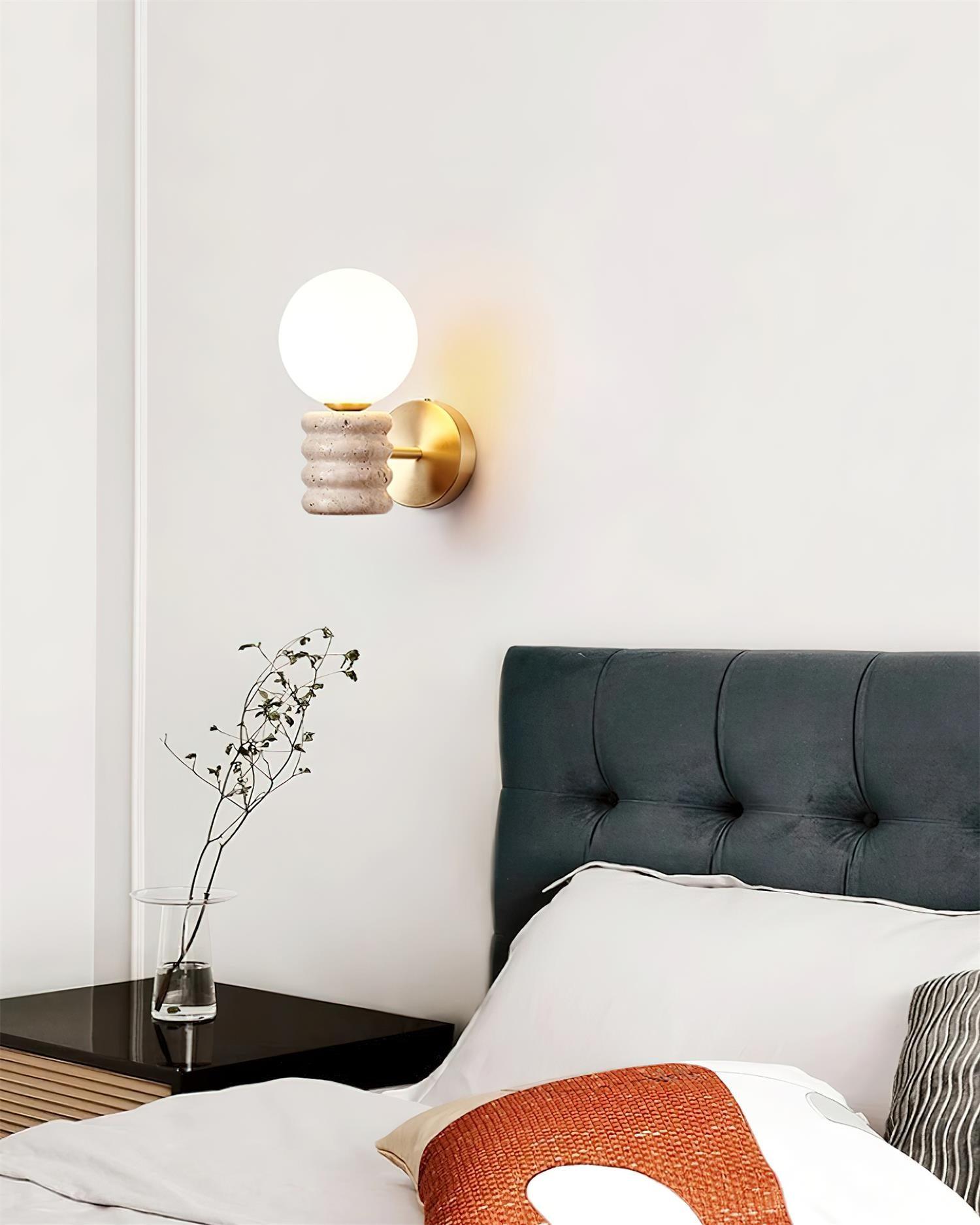 Calenne Wall Lamp Travertine - Letslighting