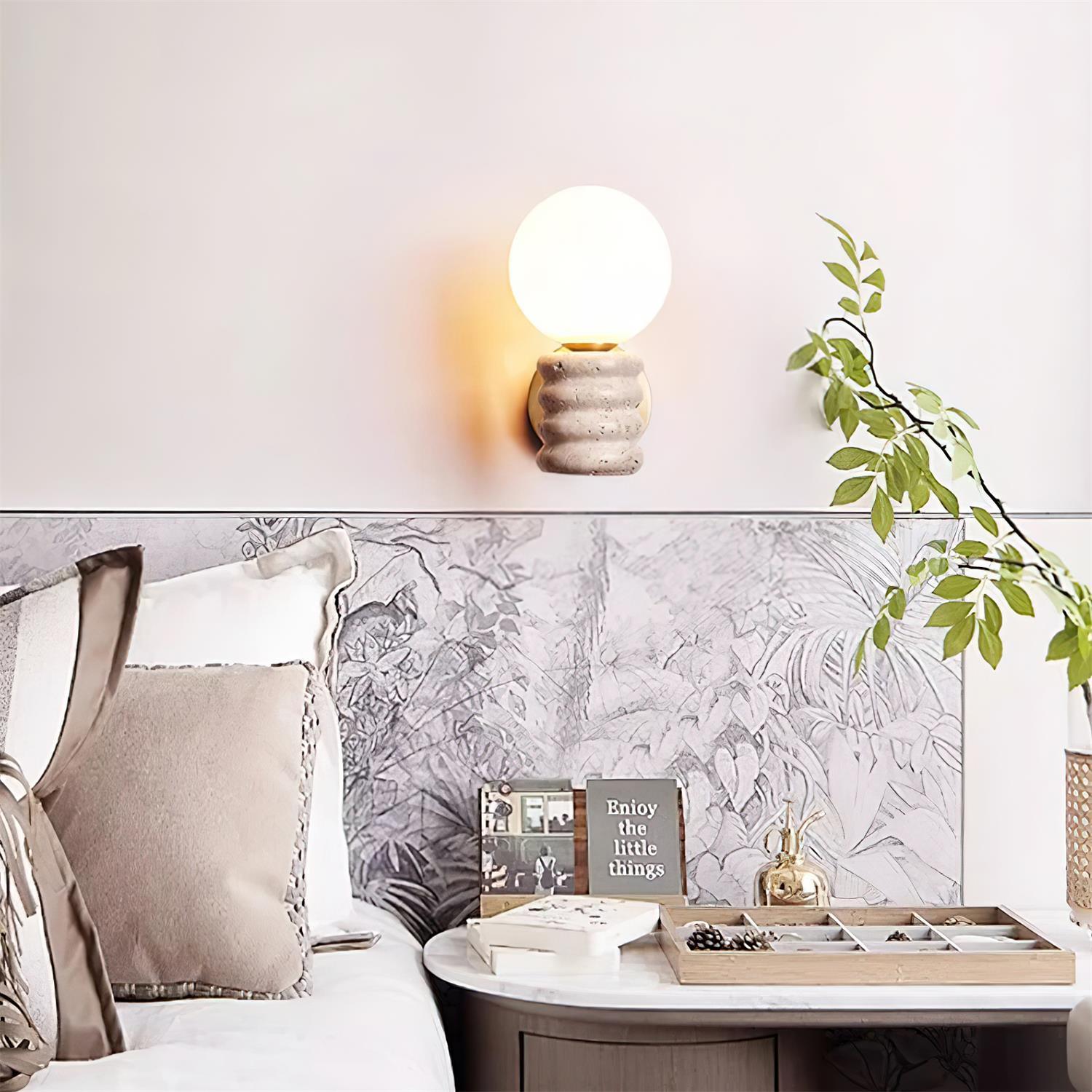 Calenne Wall Lamp Travertine - Letslighting