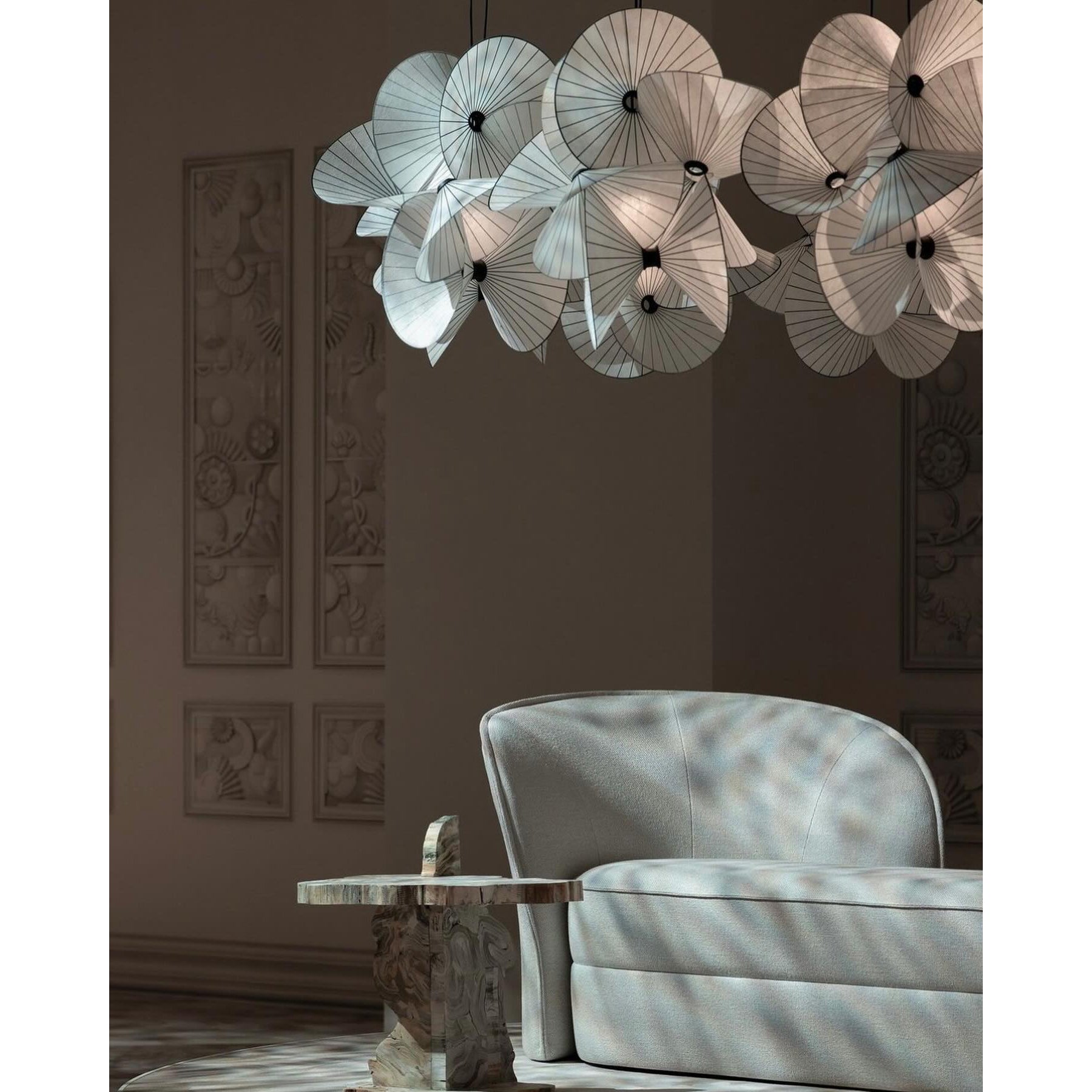 Zerinarae Individual Creativity Metal Fabric Pendant Light - Lamp Copper