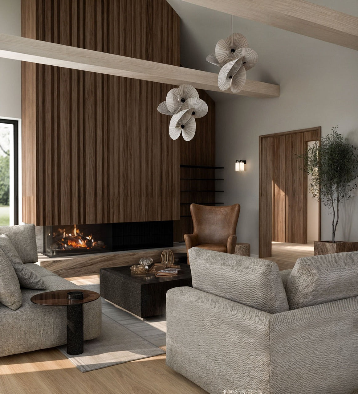 Zerinarae Individual Creativity Metal Fabric Pendant Light - Lamp Copper