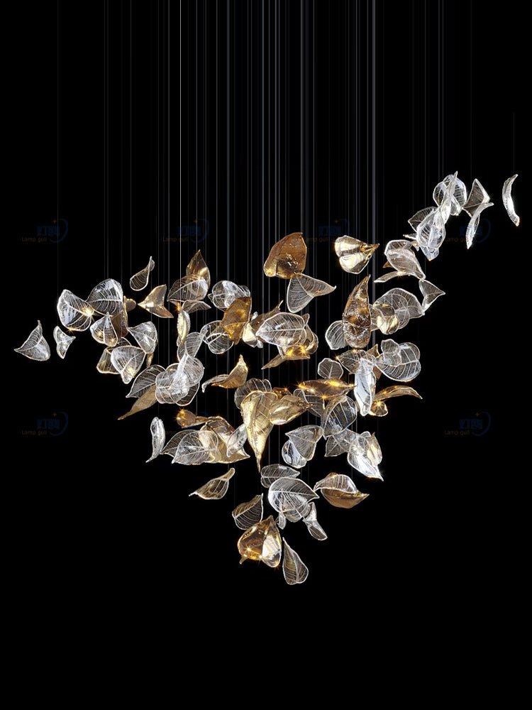 Cesilila Iridescent Metal Leaf Pendant Light - Letslighting