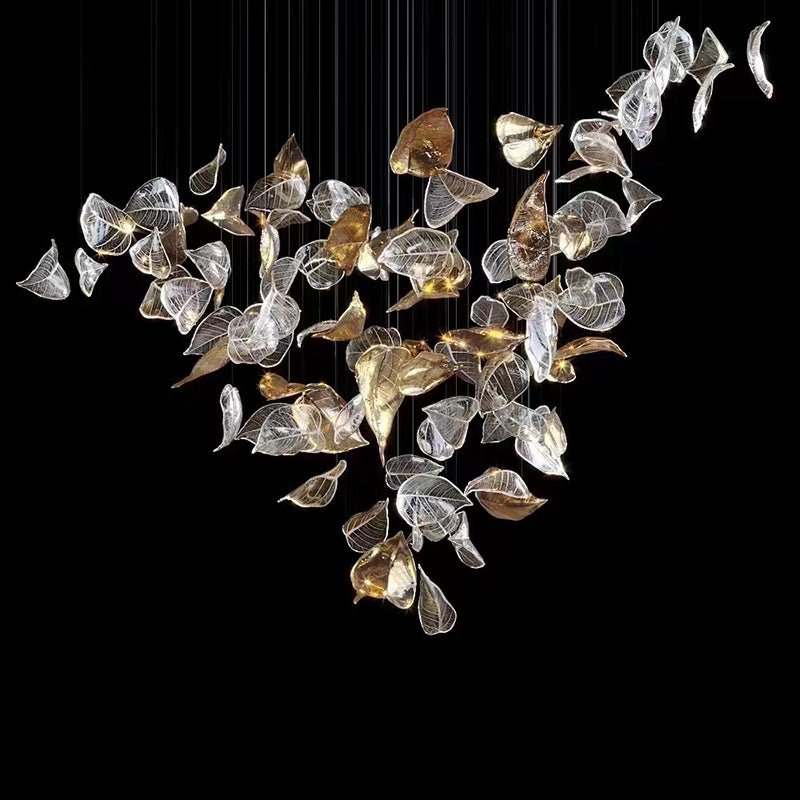 Cesilila Iridescent Metal Leaf Pendant Light - Letslighting