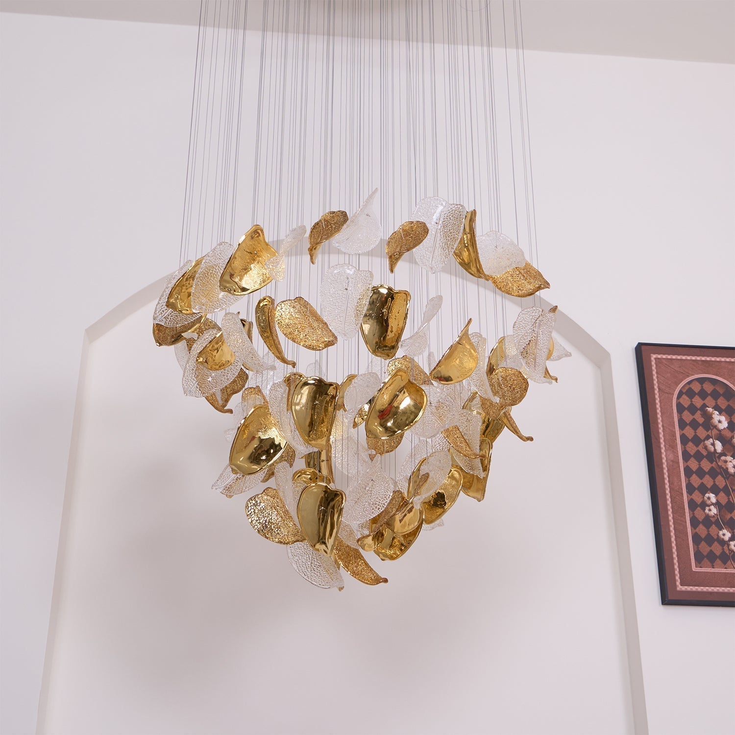 Cesilila Iridescent Metal Leaf Pendant Light - Letslighting