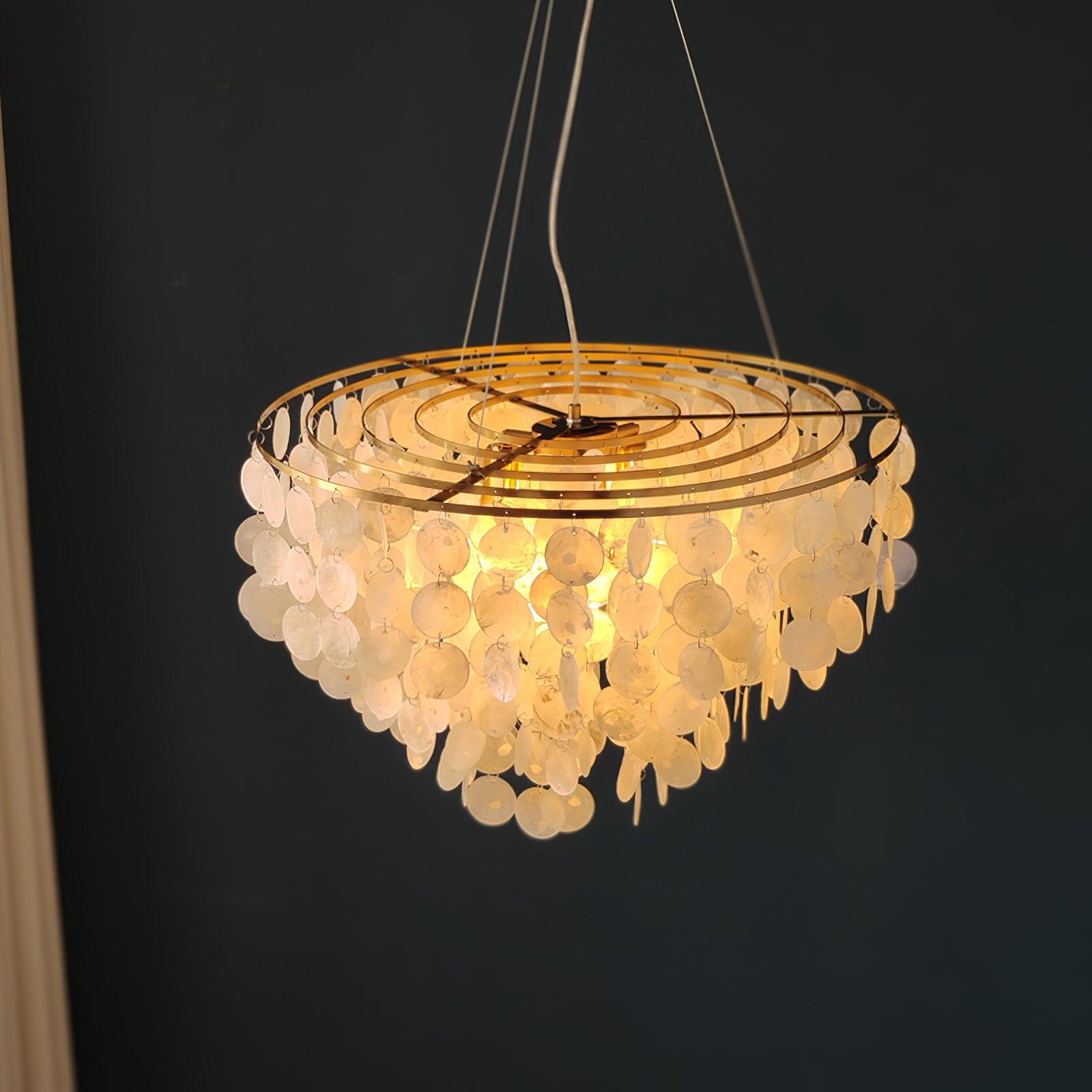 Esileth Postmodern Luxury Shell Wind Chime Metal Chandelier - Letslighting