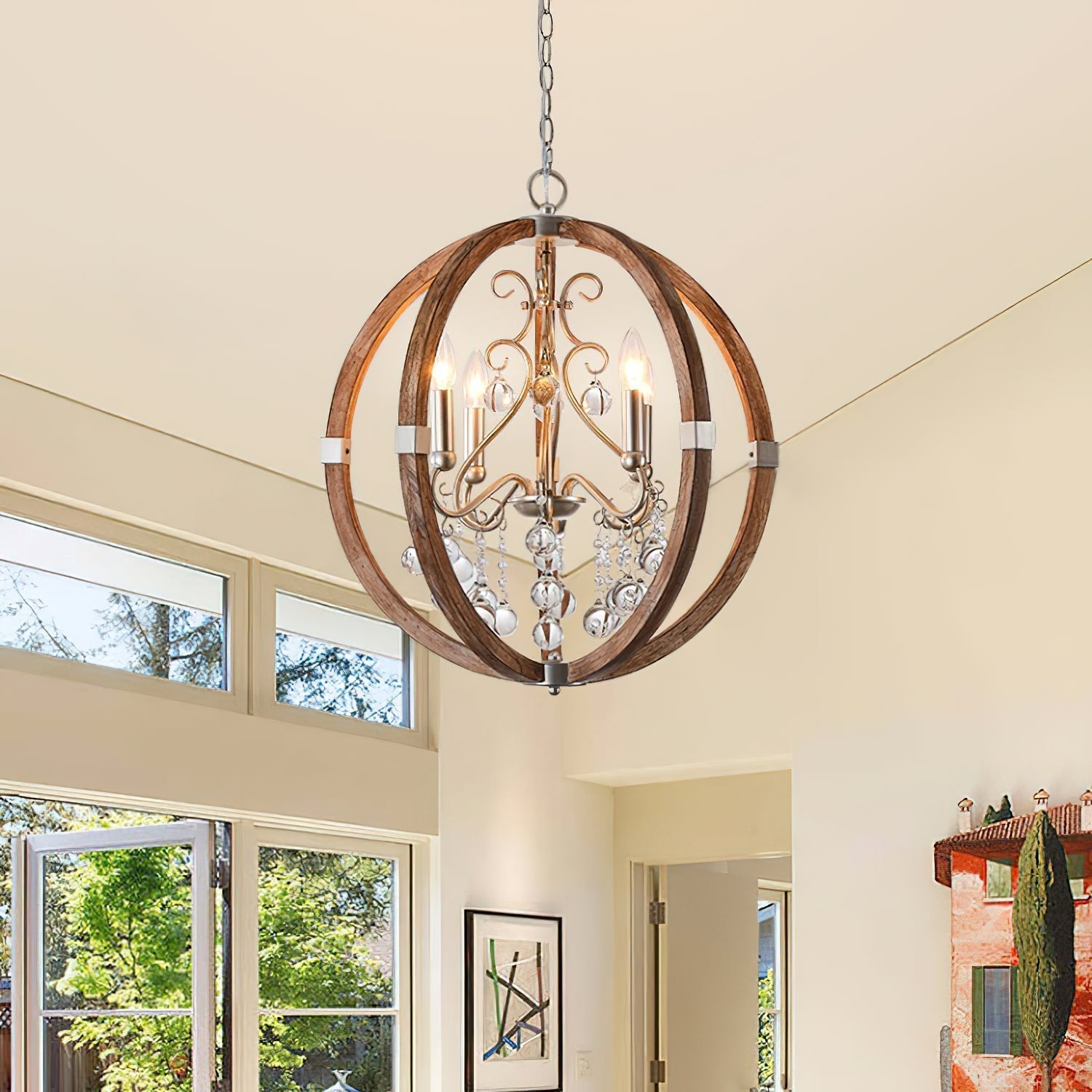 Oltheyra Premium Elegance Wooden Metal Pendant Lamp - Lamp Copper