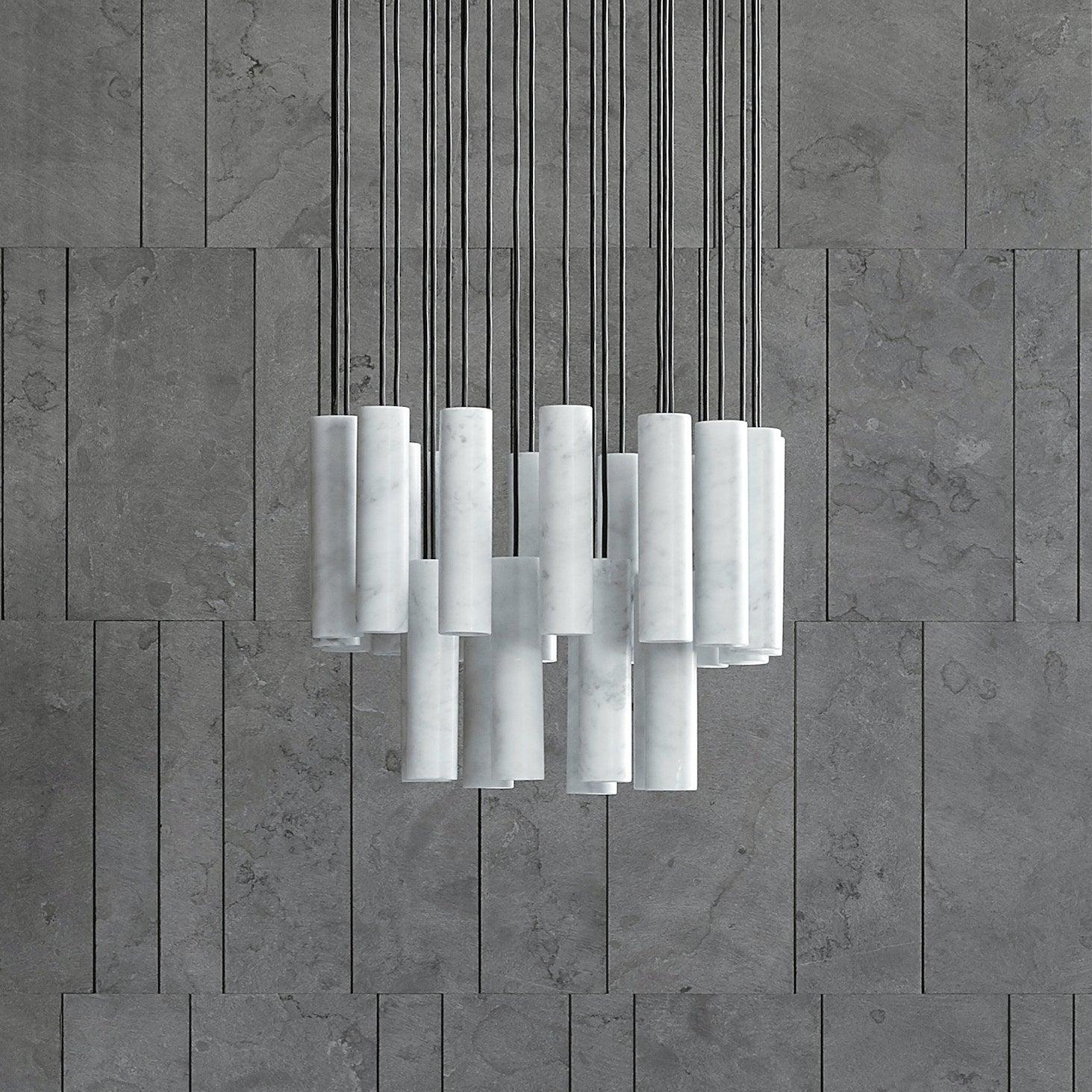 Nyxara Cluster Alabaster Pendant Light Staircase - Letslighting