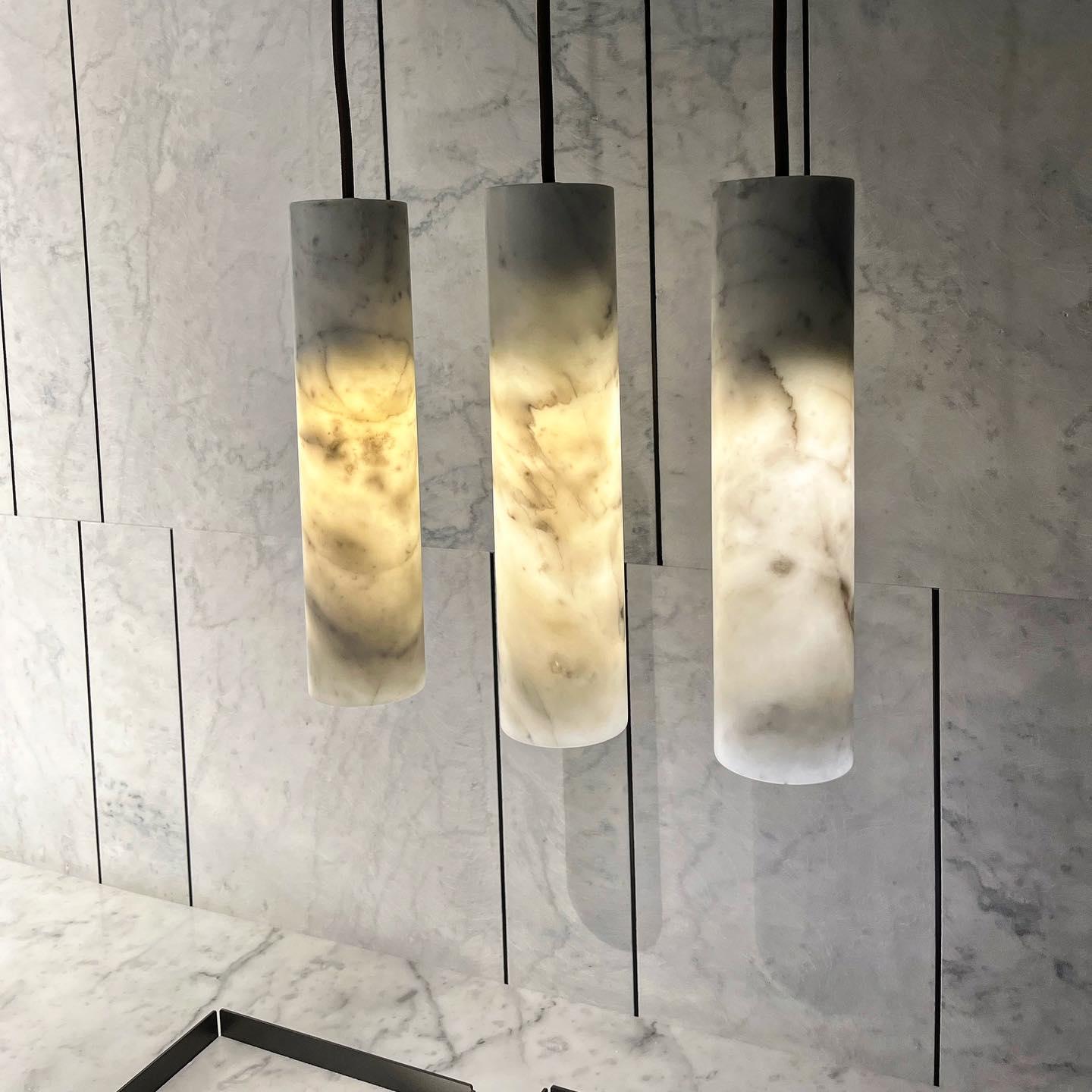 Nyxara Cluster Alabaster Pendant Light Staircase - Letslighting