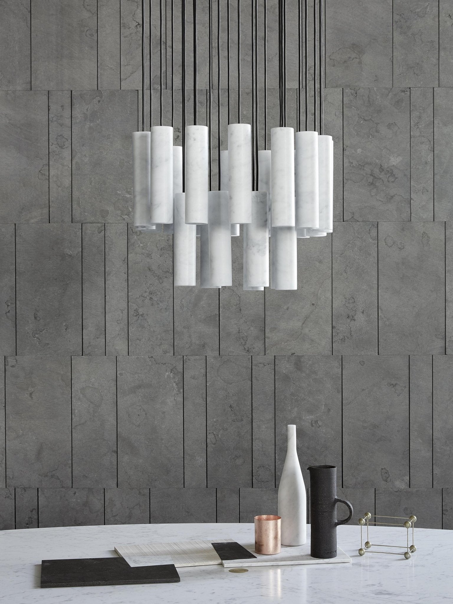 Nyxara Cluster Alabaster Pendant Light Staircase - Letslighting