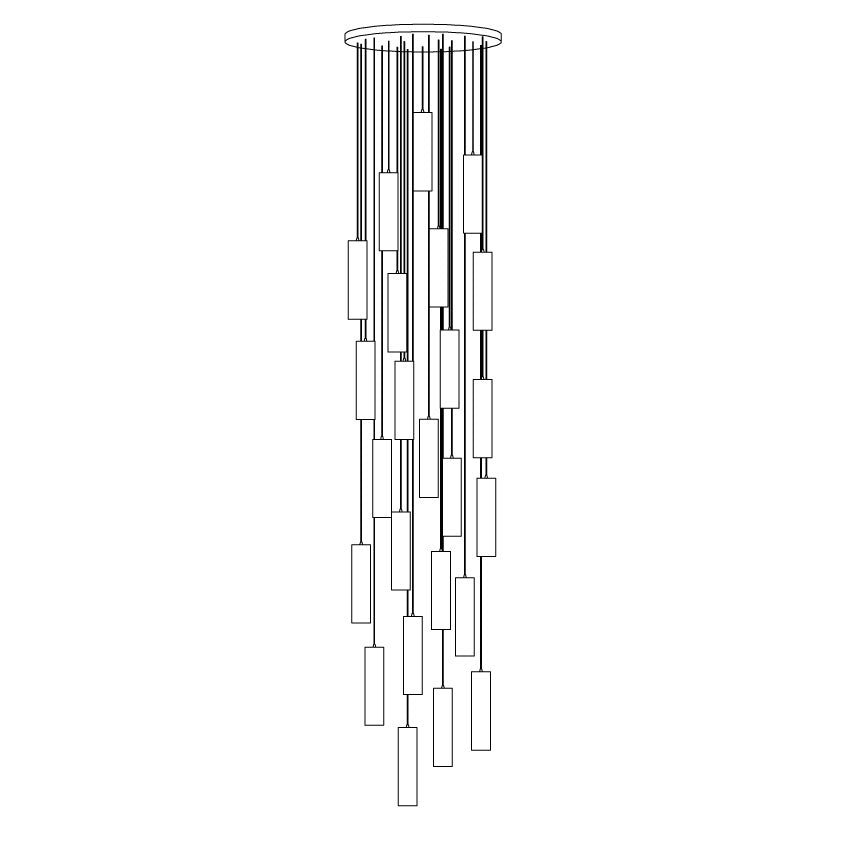 Nyxara Cluster Alabaster Pendant Light Staircase - Letslighting