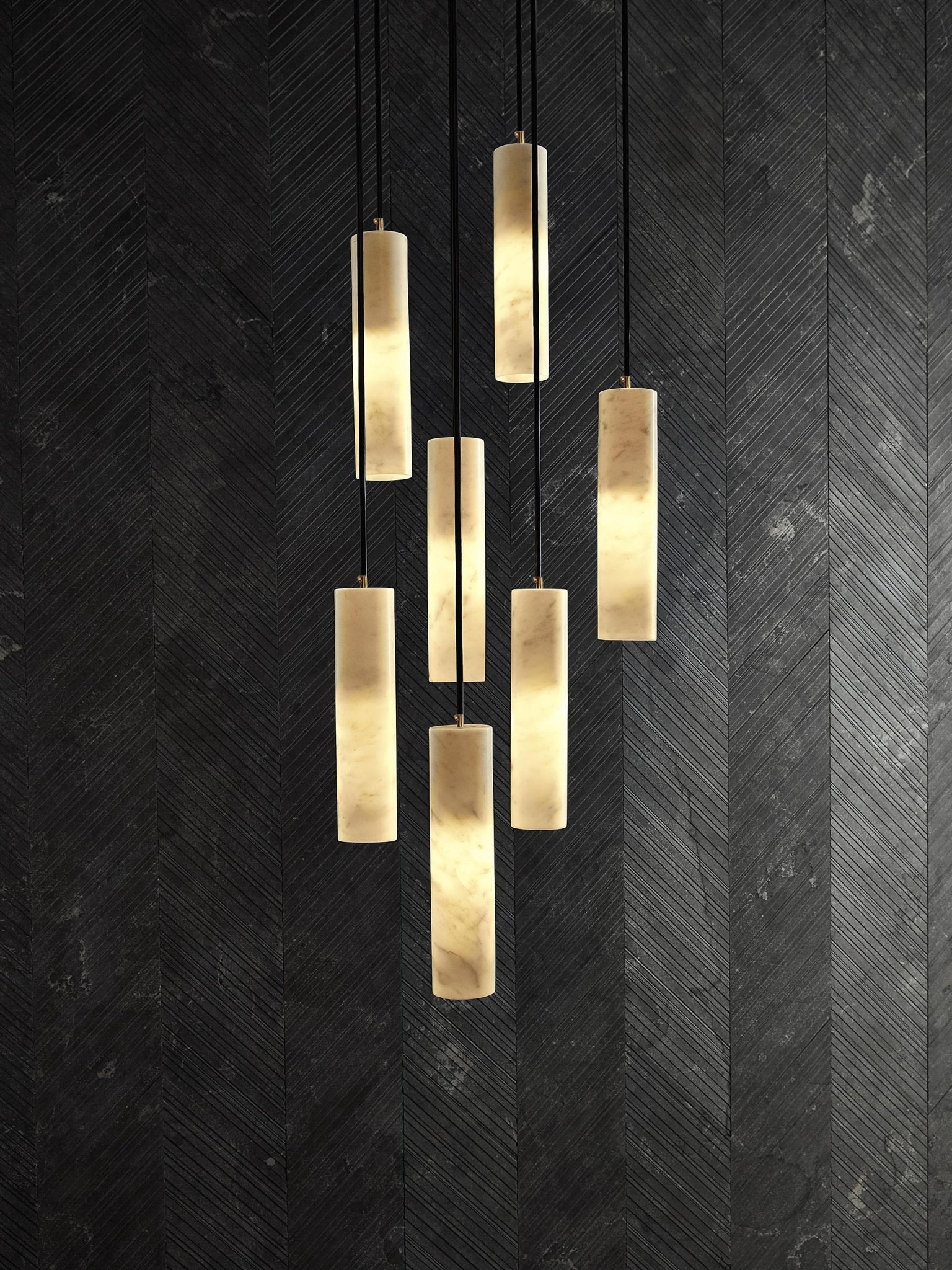 Nyxara Cluster Alabaster Pendant Light Staircase - Letslighting