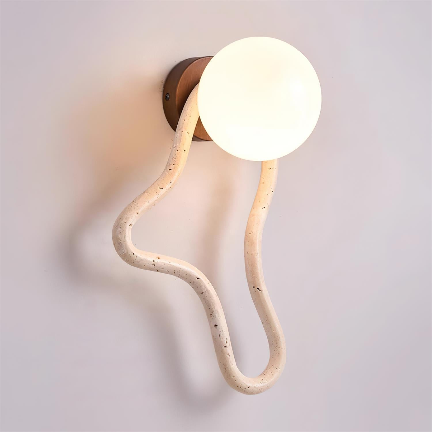 Ritta Cute Wall Lamp Travertine Wave-like - Letslighting