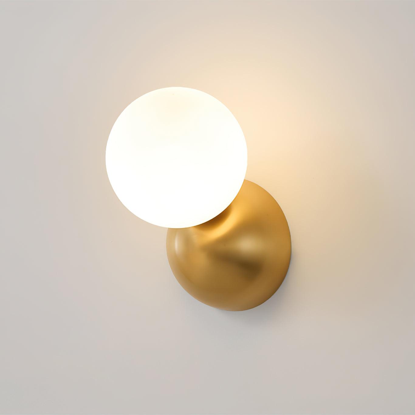 Lysola Sphere Glass Brass Wall Light - Letslighting