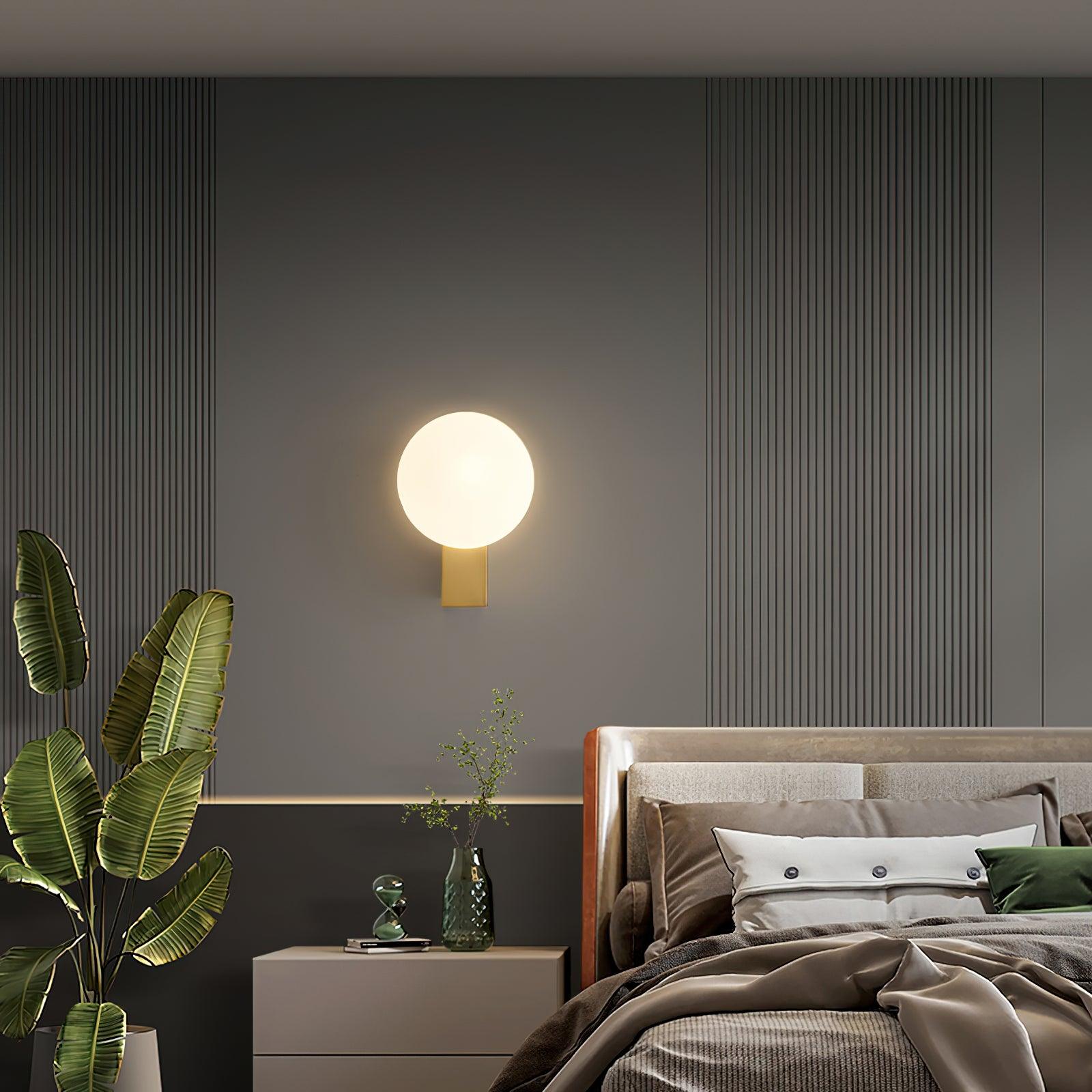 Lysola Sphere Glass Brass Wall Light - Letslighting