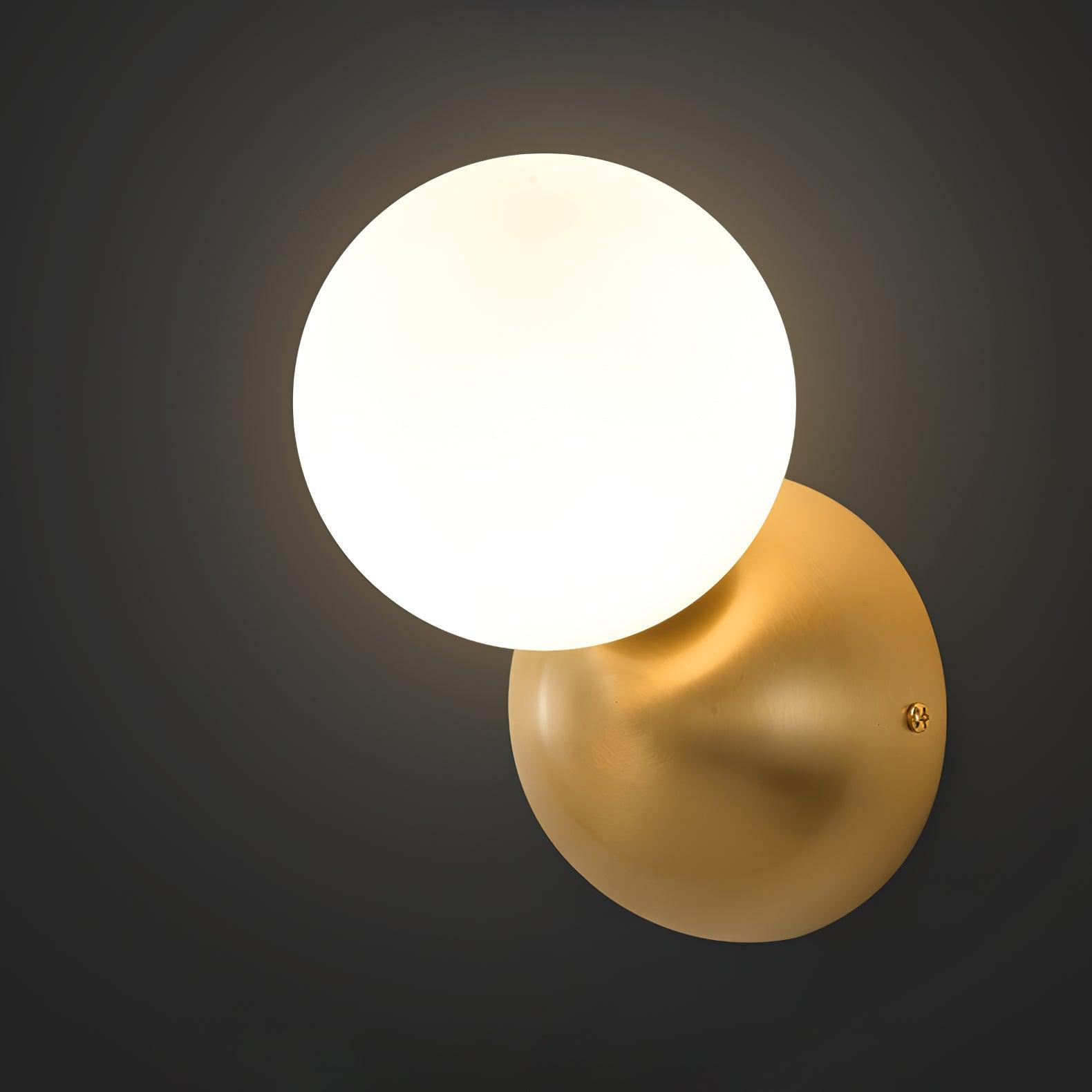 Lysola Sphere Glass Brass Wall Light - Letslighting