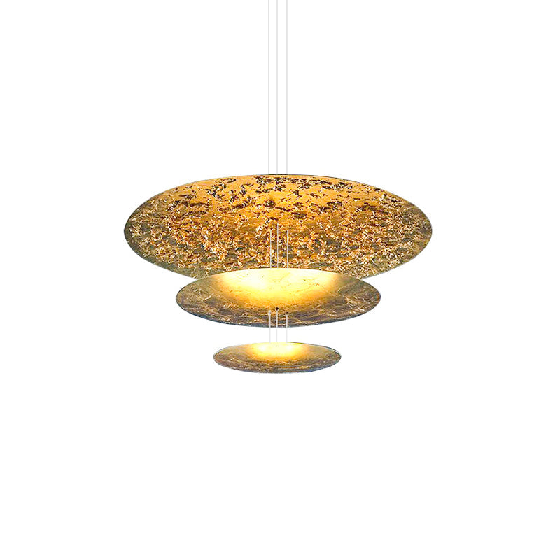 Zathaara Layered Gold Foil Pendant Light - Letslighting