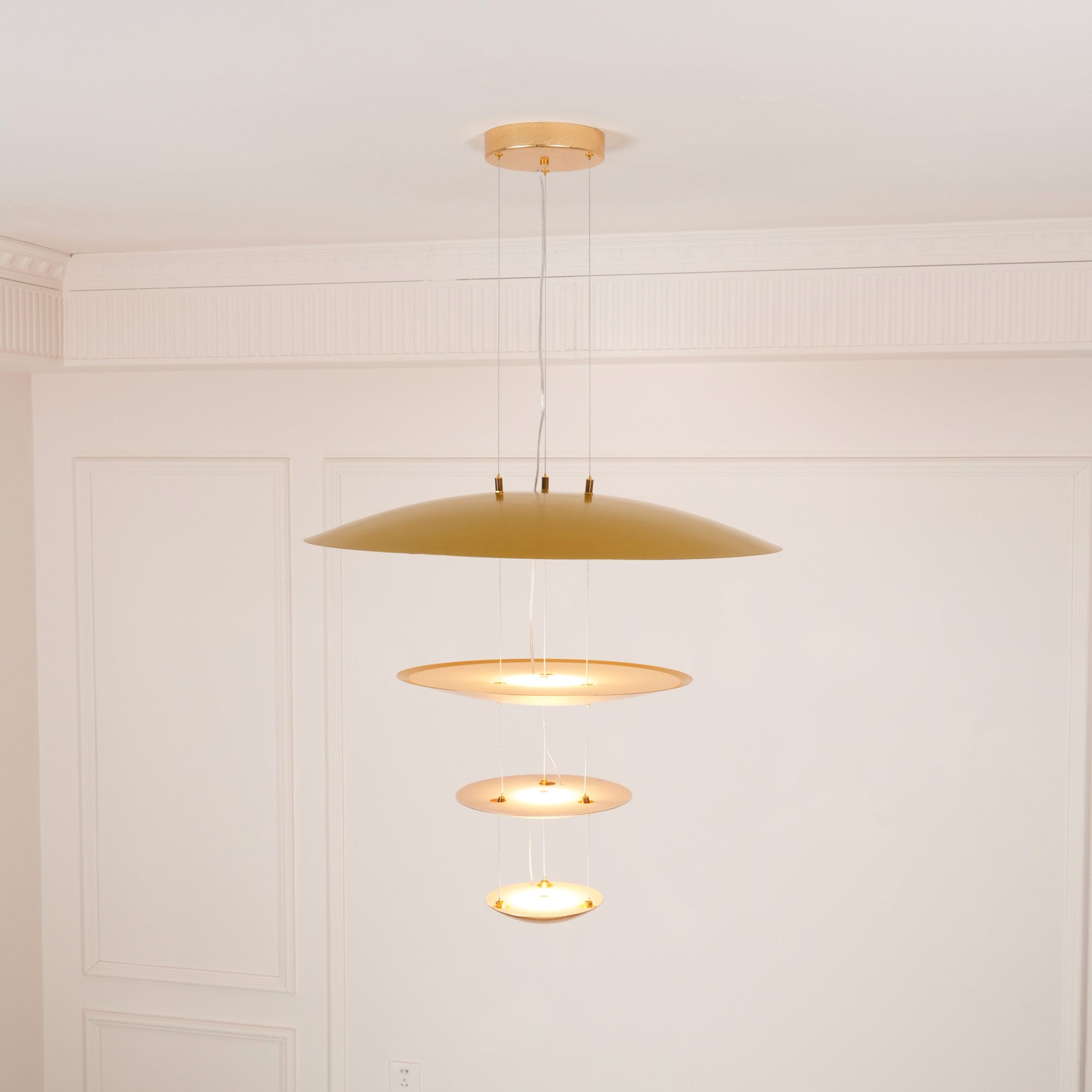 Zathaara Layered Gold Foil Pendant Light - Letslighting