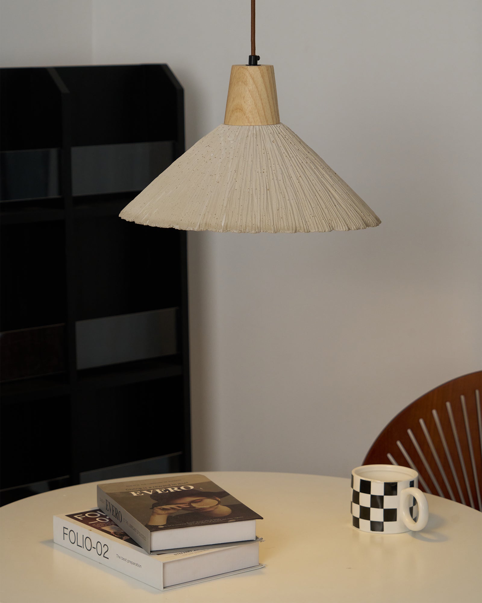 Concrete Pleated Pendant Lamp - Letslighting