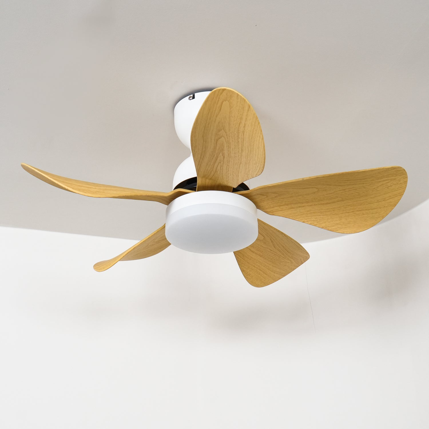 Lámpara Ventilador de Techo Callen de Madera, acabado Veta de Madera Natural
