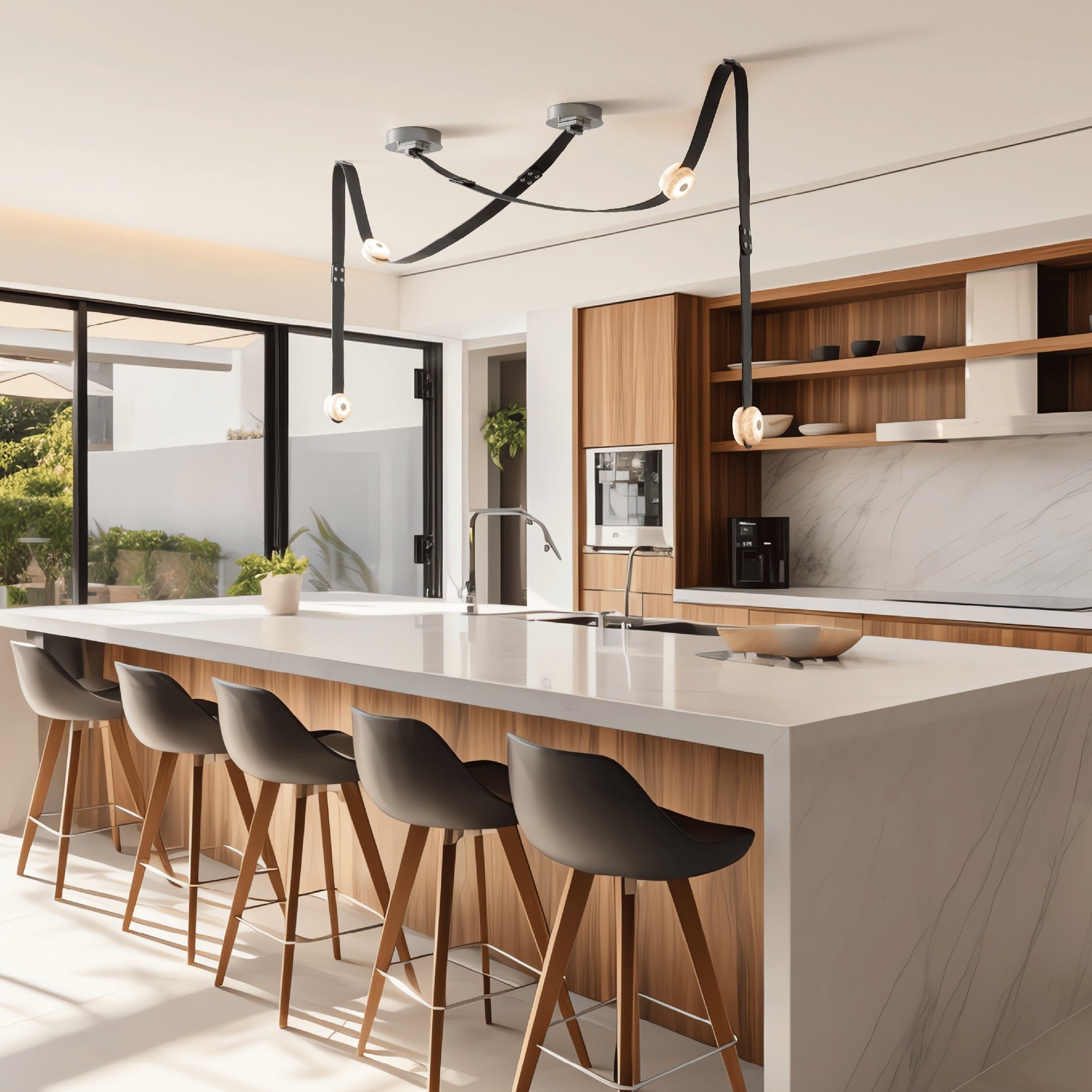 Orinos Modern Minimalist LED Alabaster Pendant Lamp - Lamp Copper