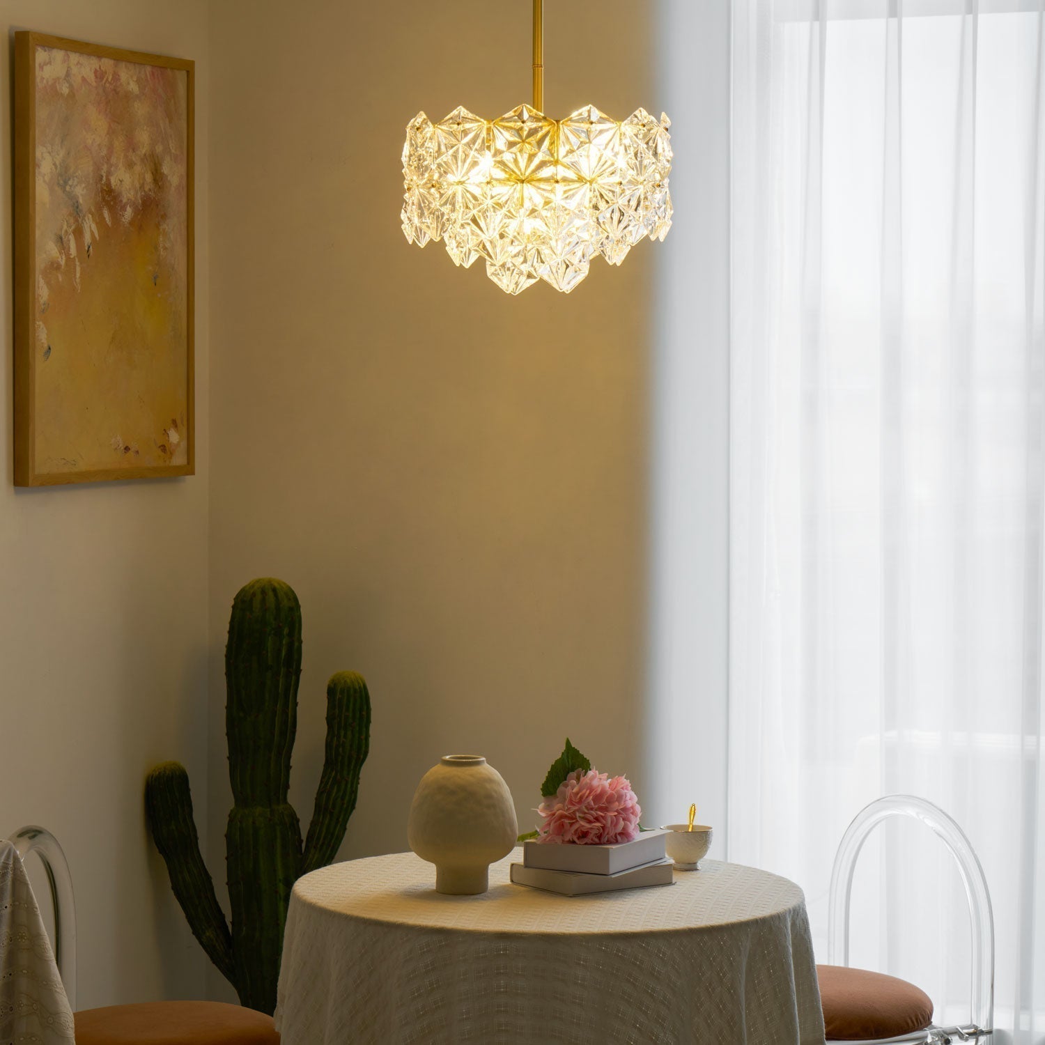 Snowflake Glass Chandelier - Letslighting