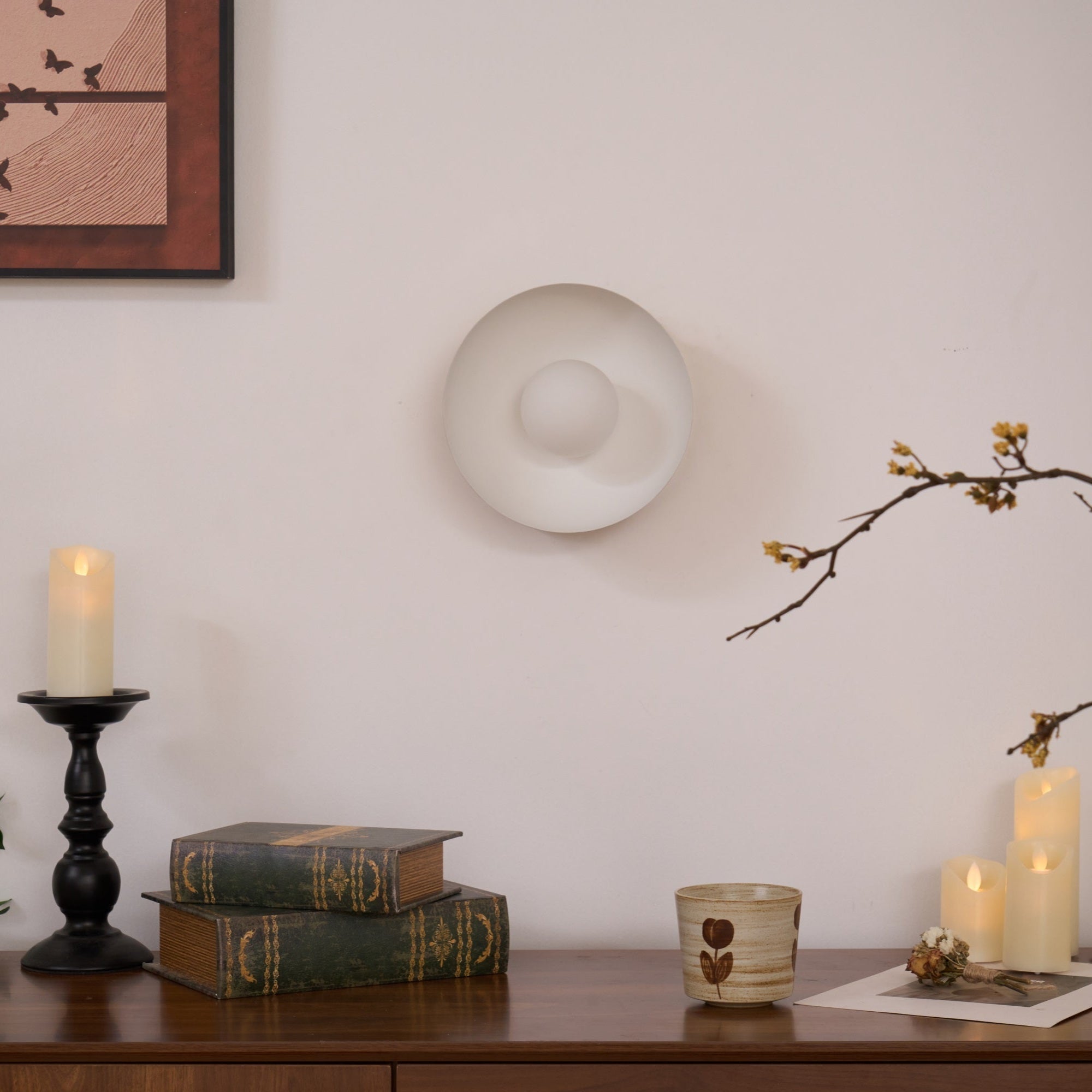 Vethaora Modern Minimalist Solar Eclipse Brass Glass Wall Light - Letslighting