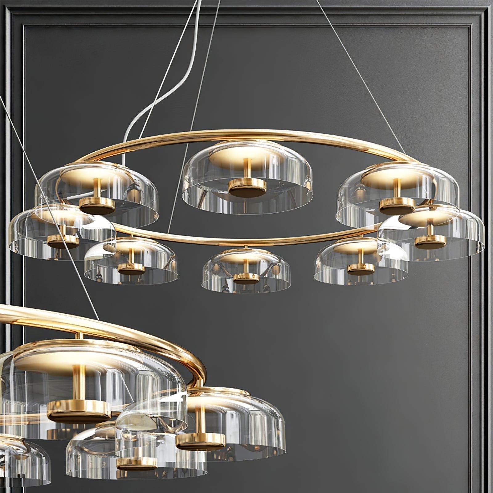 Aethera Circular Glass Chandelier - Letslighting