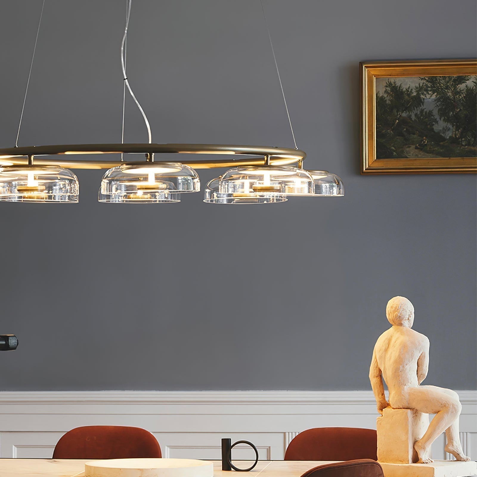 Aethera Circular Glass Chandelier - Letslighting