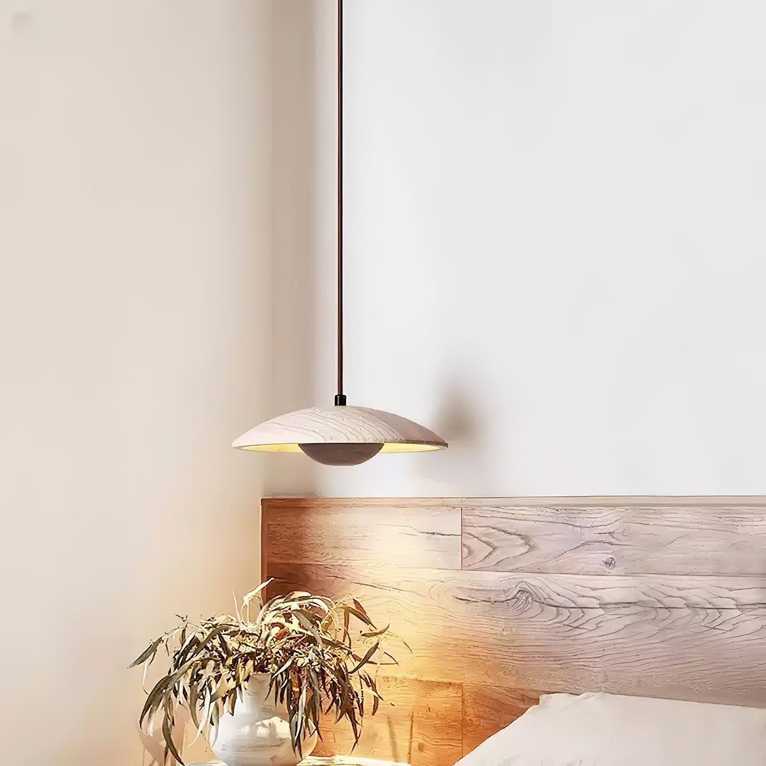 Zodore Wide-Brim Travertine Pendant Light - Letslighting