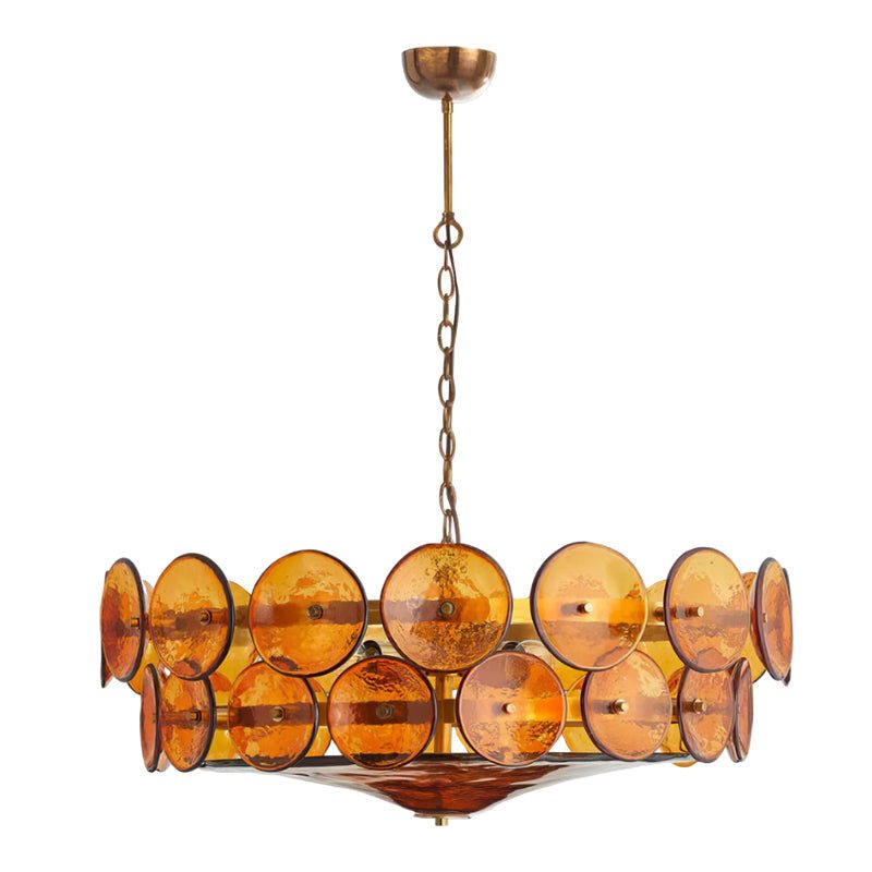 Aurora Chandelier Murano Glass Disc Vintage - Letslighting
