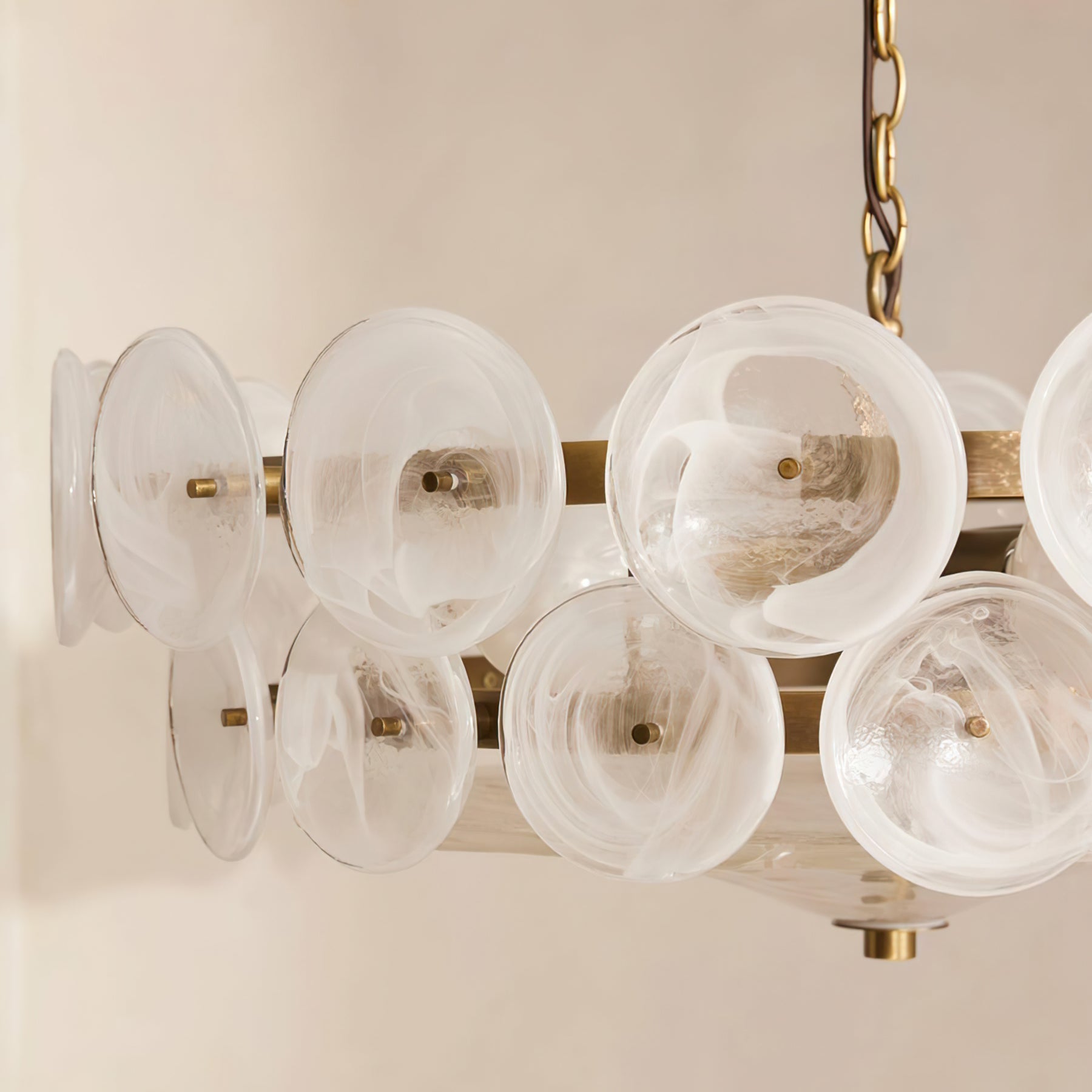 Aurora Chandelier Murano Glass Disc Vintage - Letslighting