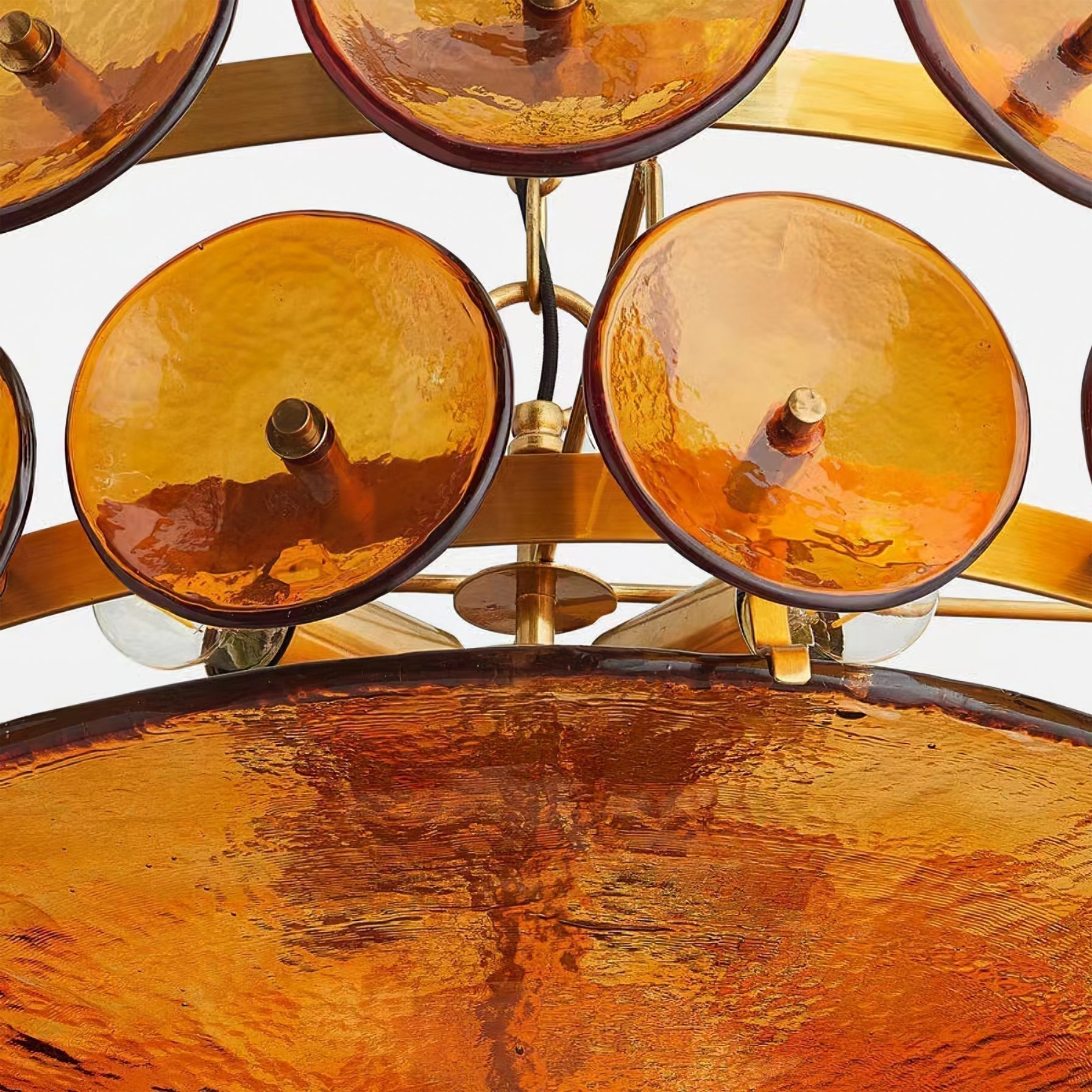 Aurora Chandelier Murano Glass Disc Vintage - Letslighting