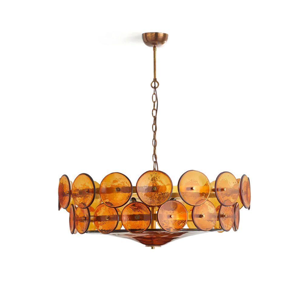 Aurora Chandelier Murano Glass Disc Vintage - Letslighting