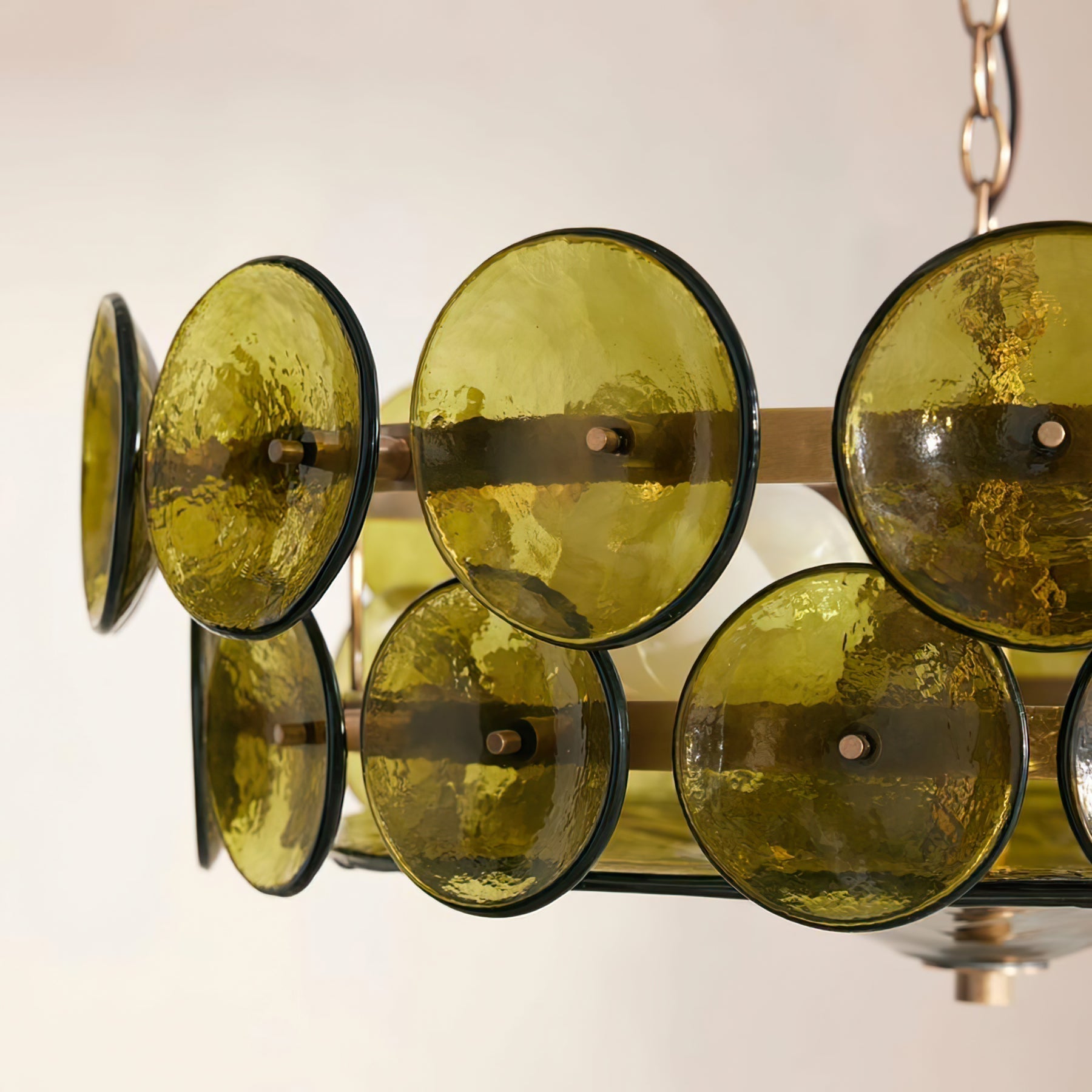 Aurora Chandelier Murano Glass Disc Vintage - Letslighting